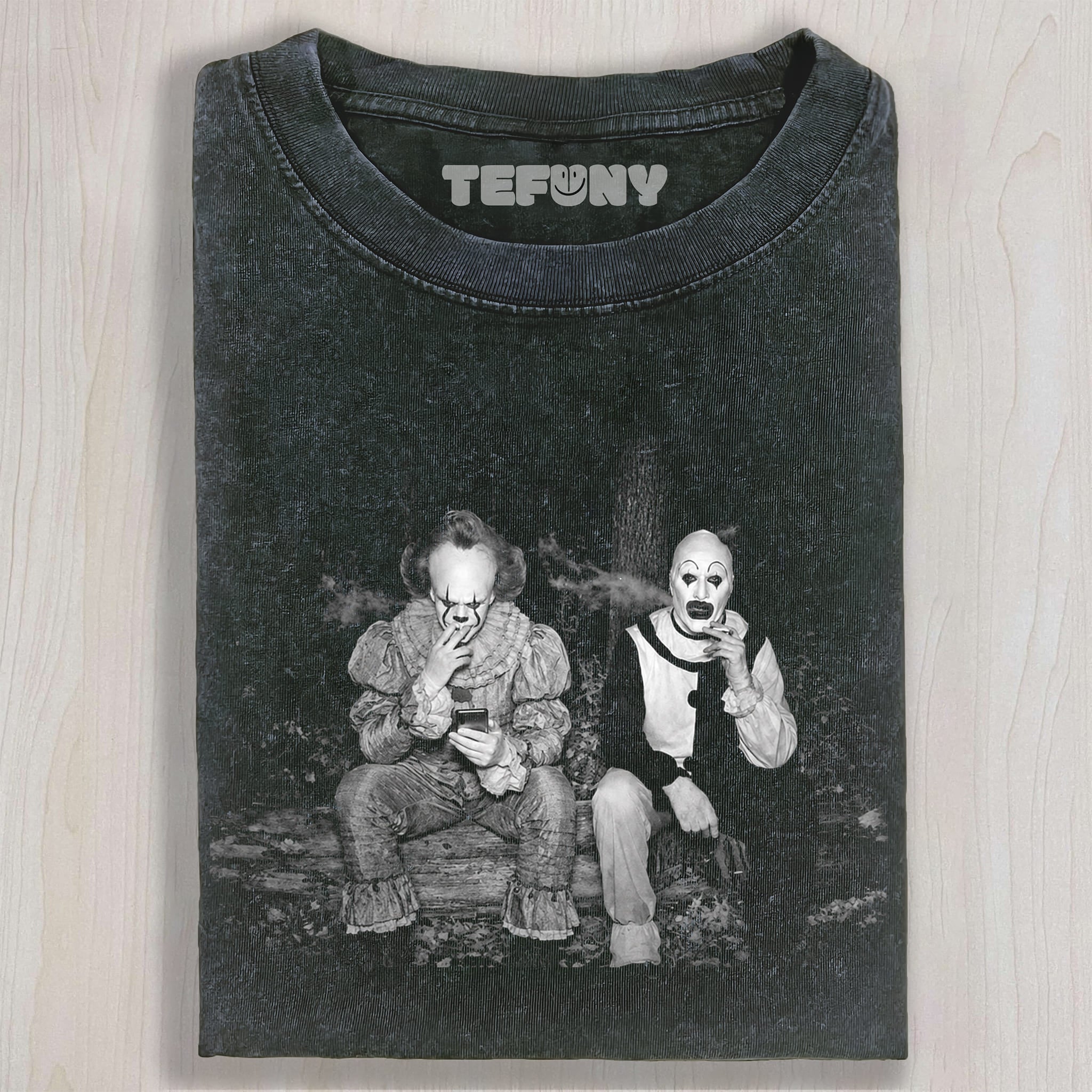 FUNNY CLOWNS SMOKING UNISEX TEE, TANK TOP, LAYERED LS, SWEATSHIRT & HOODIE