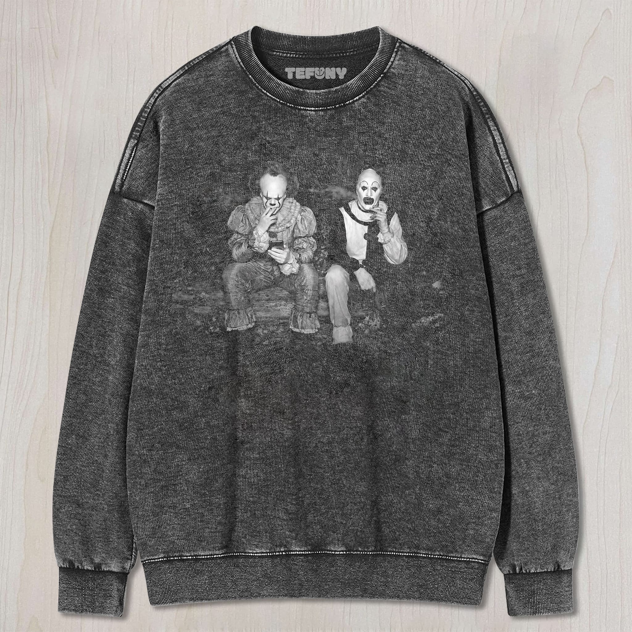 FUNNY CLOWNS SMOKING UNISEX TEE, TANK TOP, LAYERED LS, SWEATSHIRT & HOODIE