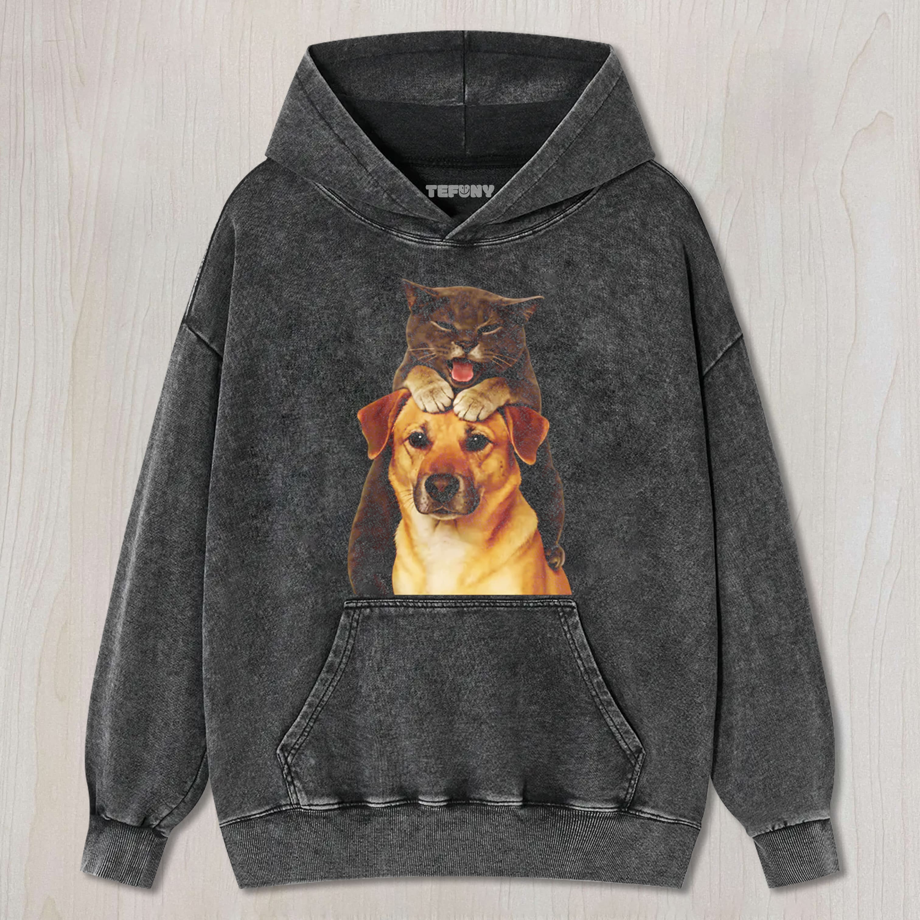 FUNNY CUTE FIGHTING DOG AND CAT UNISEX TEE, TANK TOP, LAYERED LS, SWEATSHIRT & HOODIE