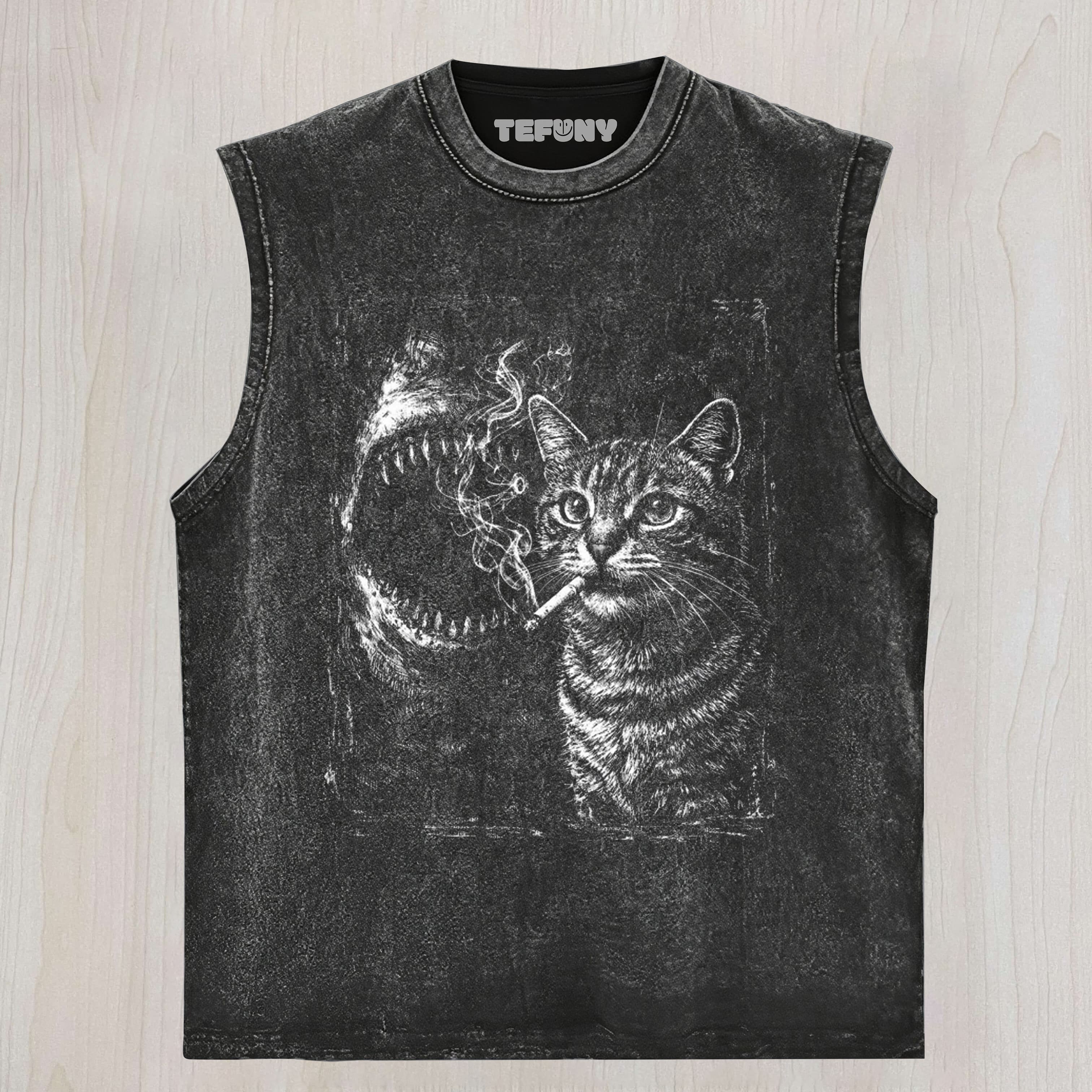 FUNNY DARK HUMOR KITTY UNISEX TEE, TANK TOP, LAYERED LS, SWEATSHIRT & HOODIE