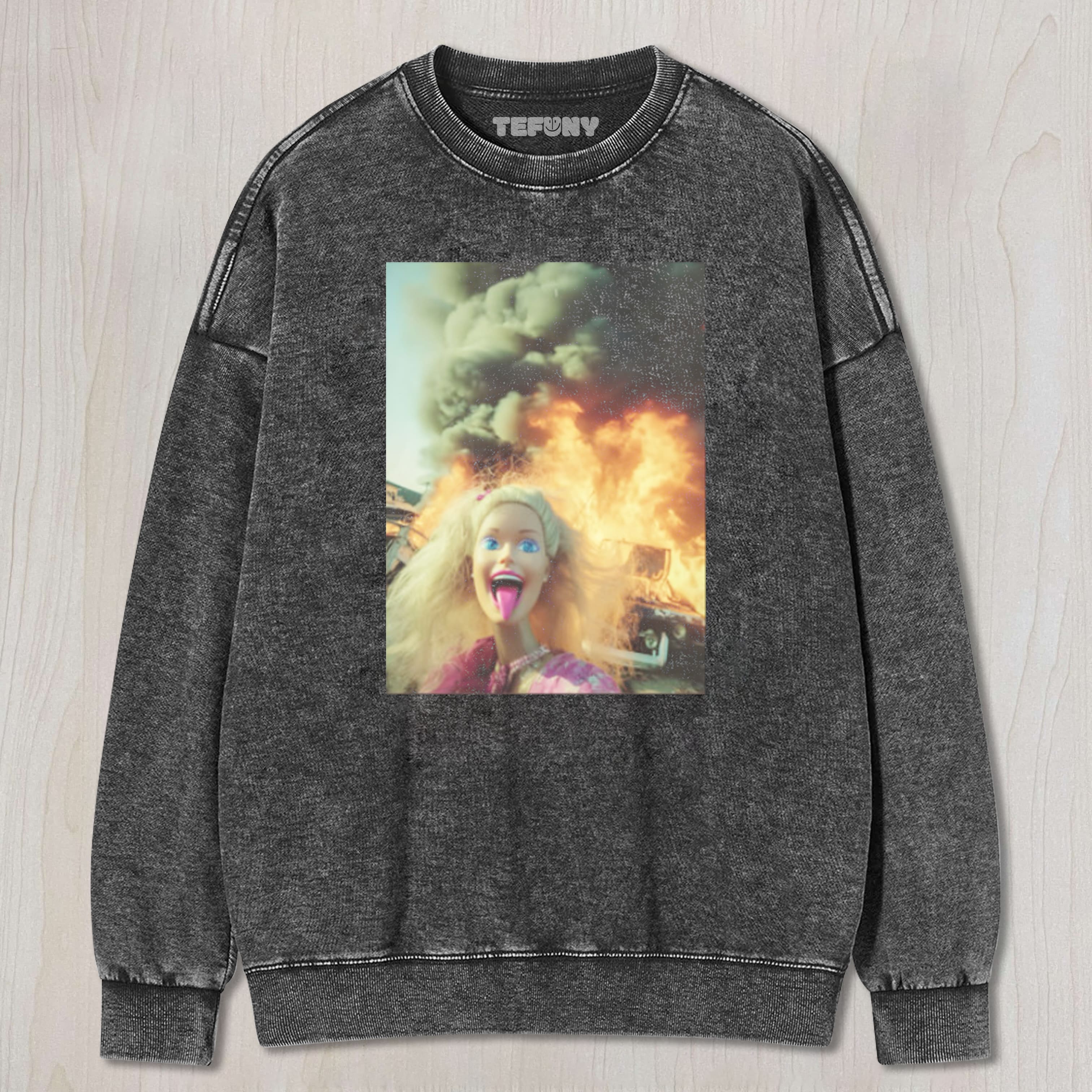 FUNNY DISGUSTING DOLL FACE MEME SMOKING UNISEX TEE, TANK TOP, LAYERED LS, SWEATSHIRT & HOODIE
