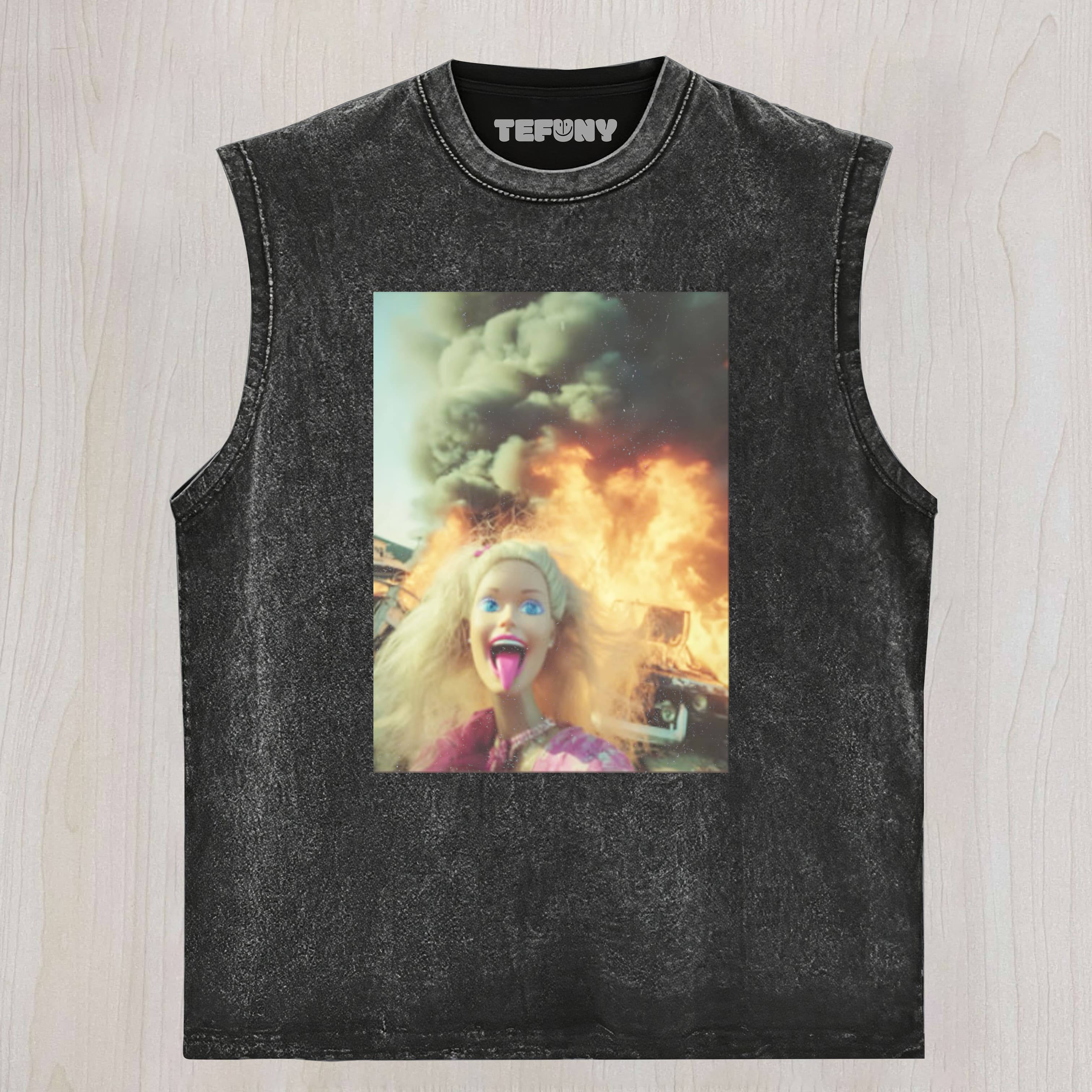 FUNNY DISGUSTING DOLL FACE MEME SMOKING UNISEX TEE, TANK TOP, LAYERED LS, SWEATSHIRT & HOODIE