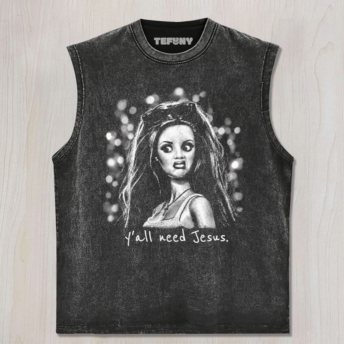 FUNNY DOLL FACE MEME V3 UNISEX TEE, TANK TOP, LAYERED LS, SWEATSHIRT & HOODIE