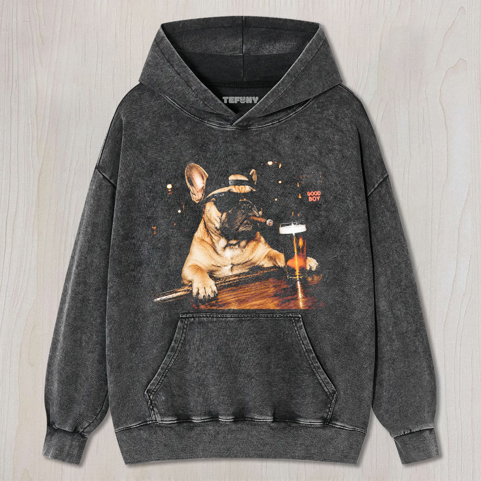 FUNNY FRENCH BULLDOG SMOKING CIGAR UNISEX TEE, TANK TOP, LAYERED LS, SWEATSHIRT & HOODIE