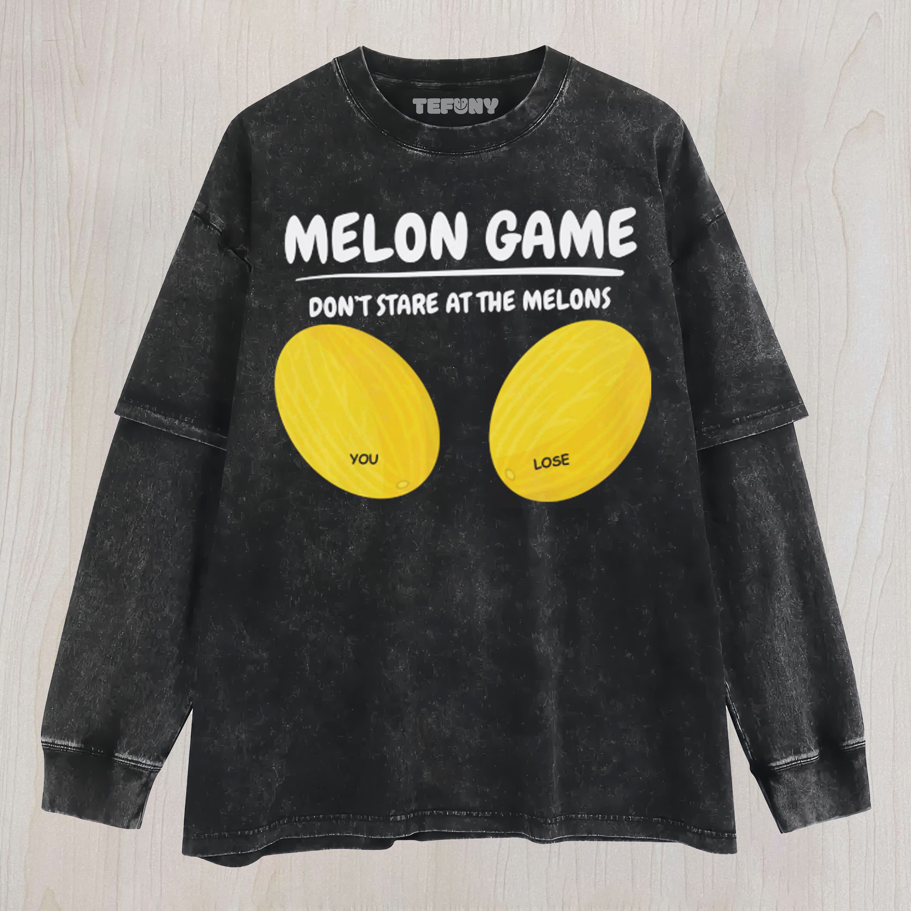 FUNNY MELON GAME UNISEX TEE, TANK TOP, LAYERED LS, SWEATSHIRT & HOODIE