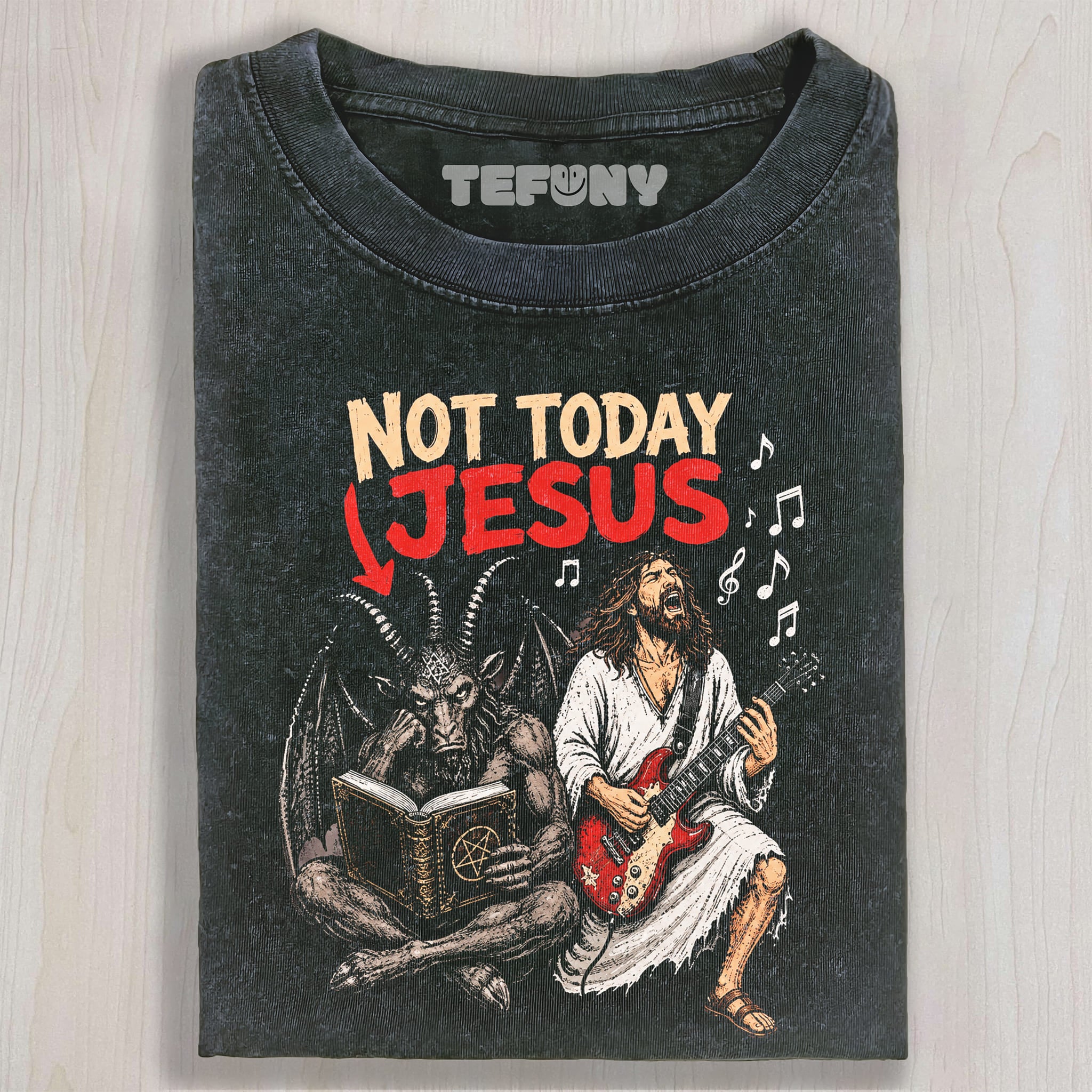 FUNNY NOT TODAY JESUS V1 UNISEX TEE, TANK TOP, LAYERED LS, SWEATSHIRT & HOODIE