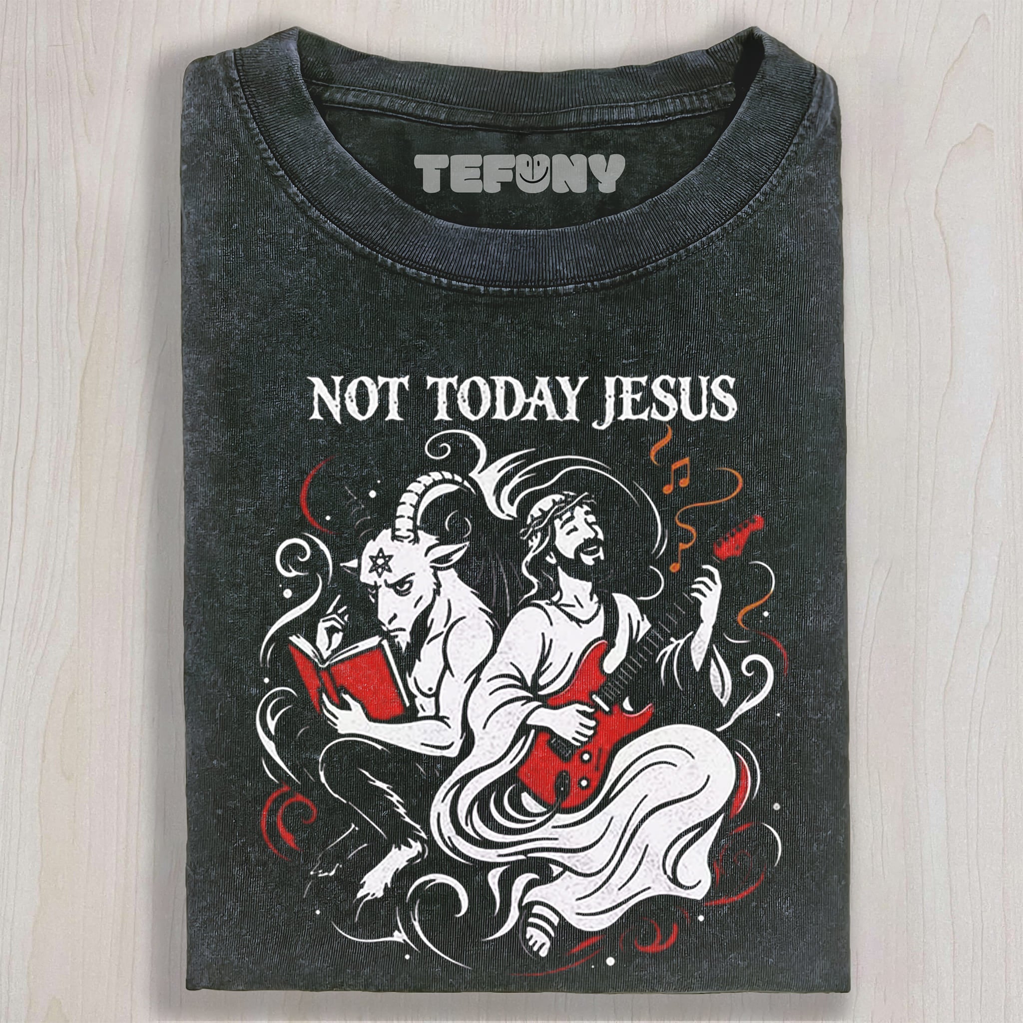 FUNNY NOT TODAY JESUS V2 UNISEX TEE, TANK TOP, LAYERED LS, SWEATSHIRT & HOODIE