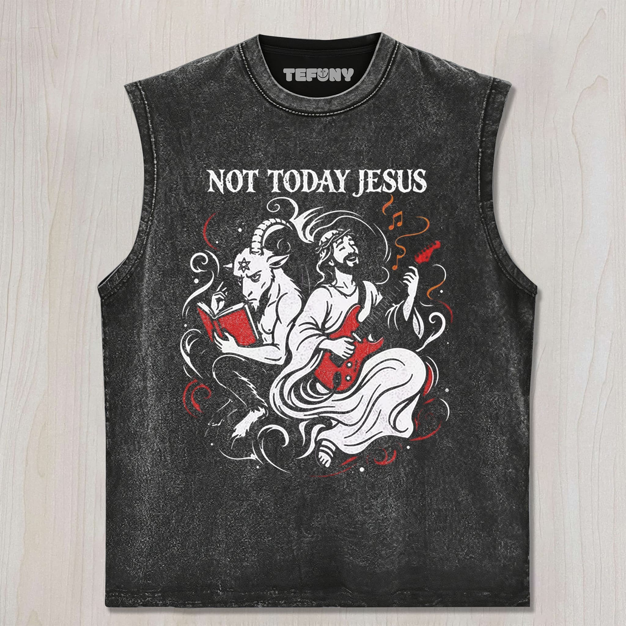 FUNNY NOT TODAY JESUS V2 UNISEX TEE, TANK TOP, LAYERED LS, SWEATSHIRT & HOODIE
