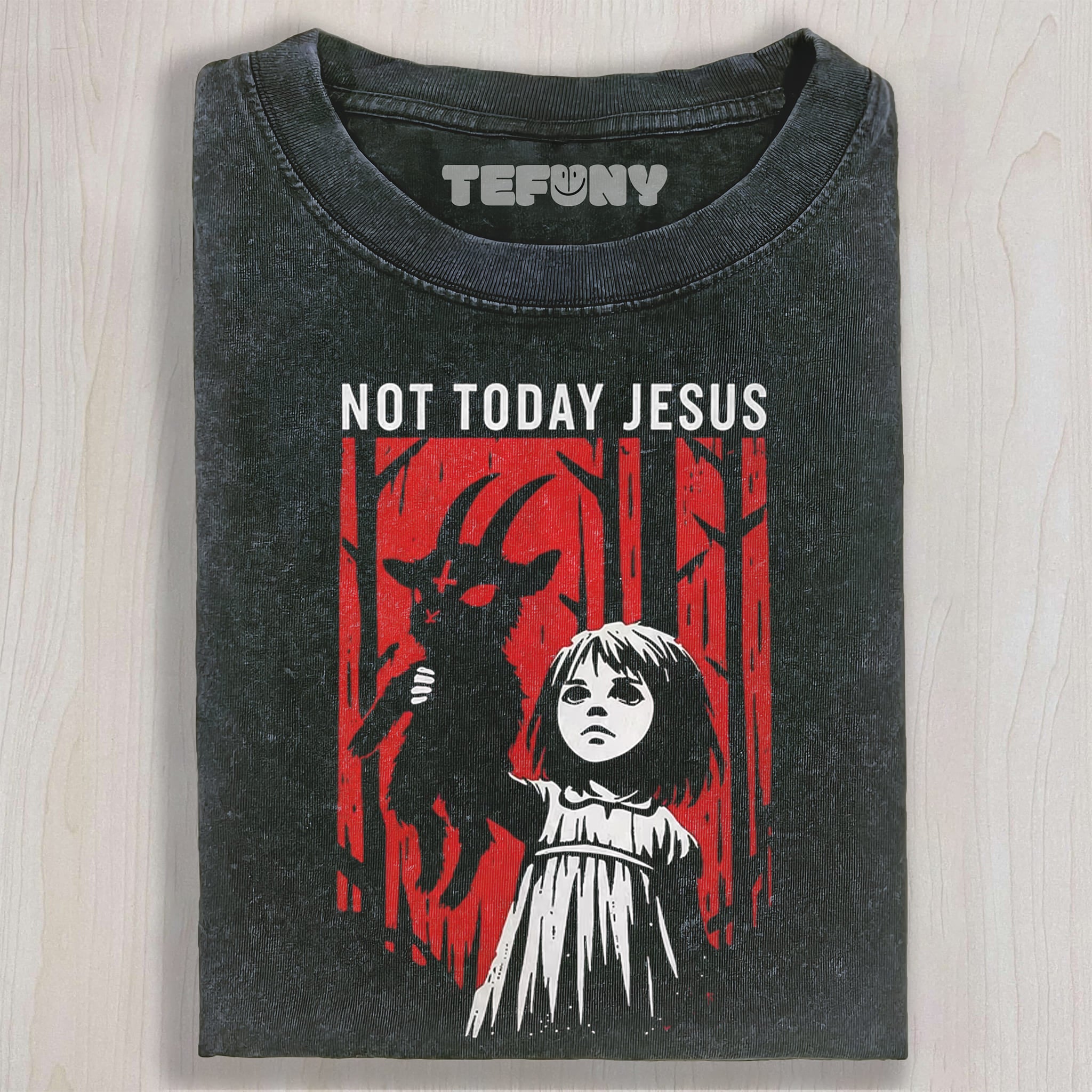 FUNNY NOT TODAY JESUS V4 UNISEX TEE, TANK TOP, LAYERED LS, SWEATSHIRT & HOODIE