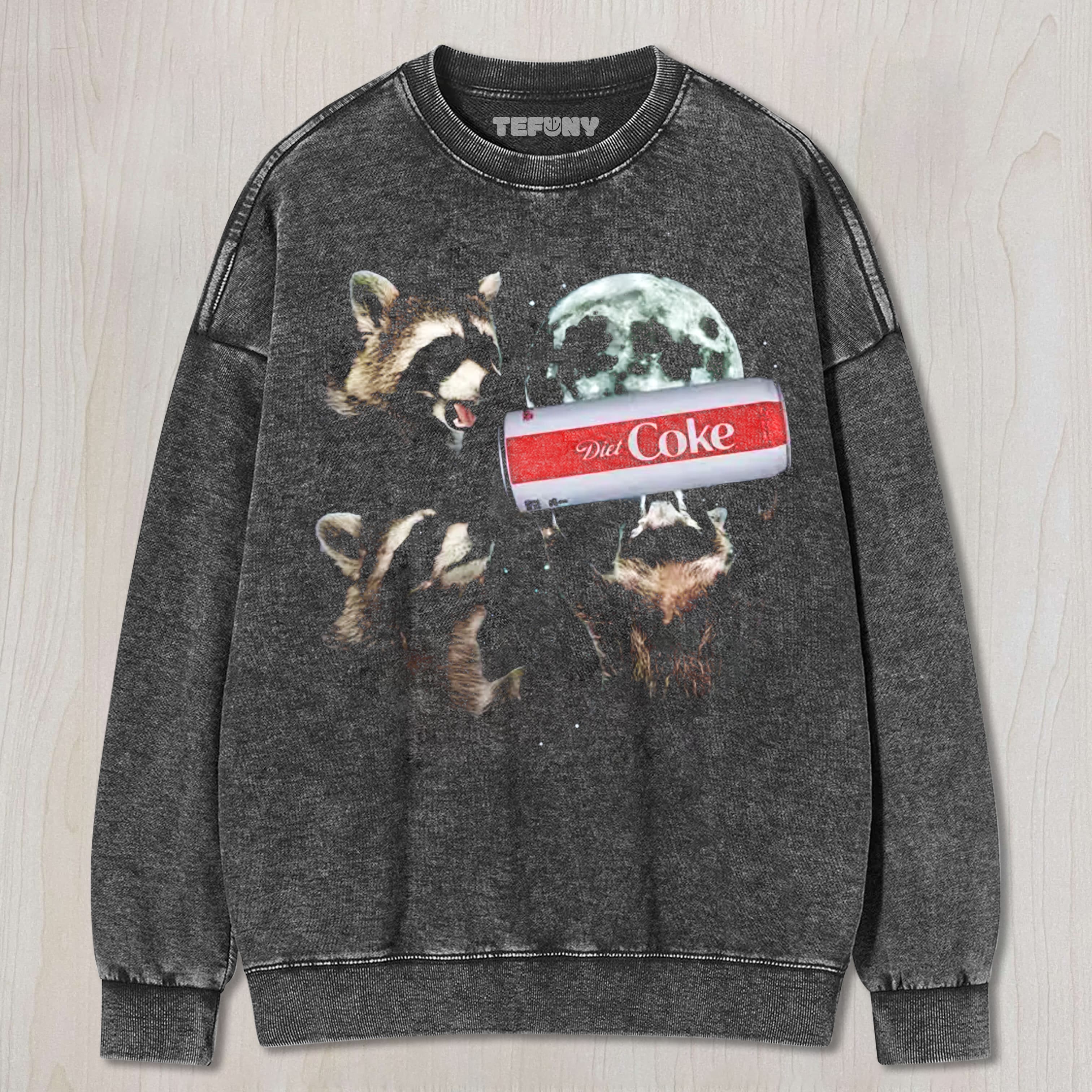 FUNNY RACCOON DIET COKE UNISEX TEE, TANK TOP, LAYERED LS, SWEATSHIRT & HOODIE