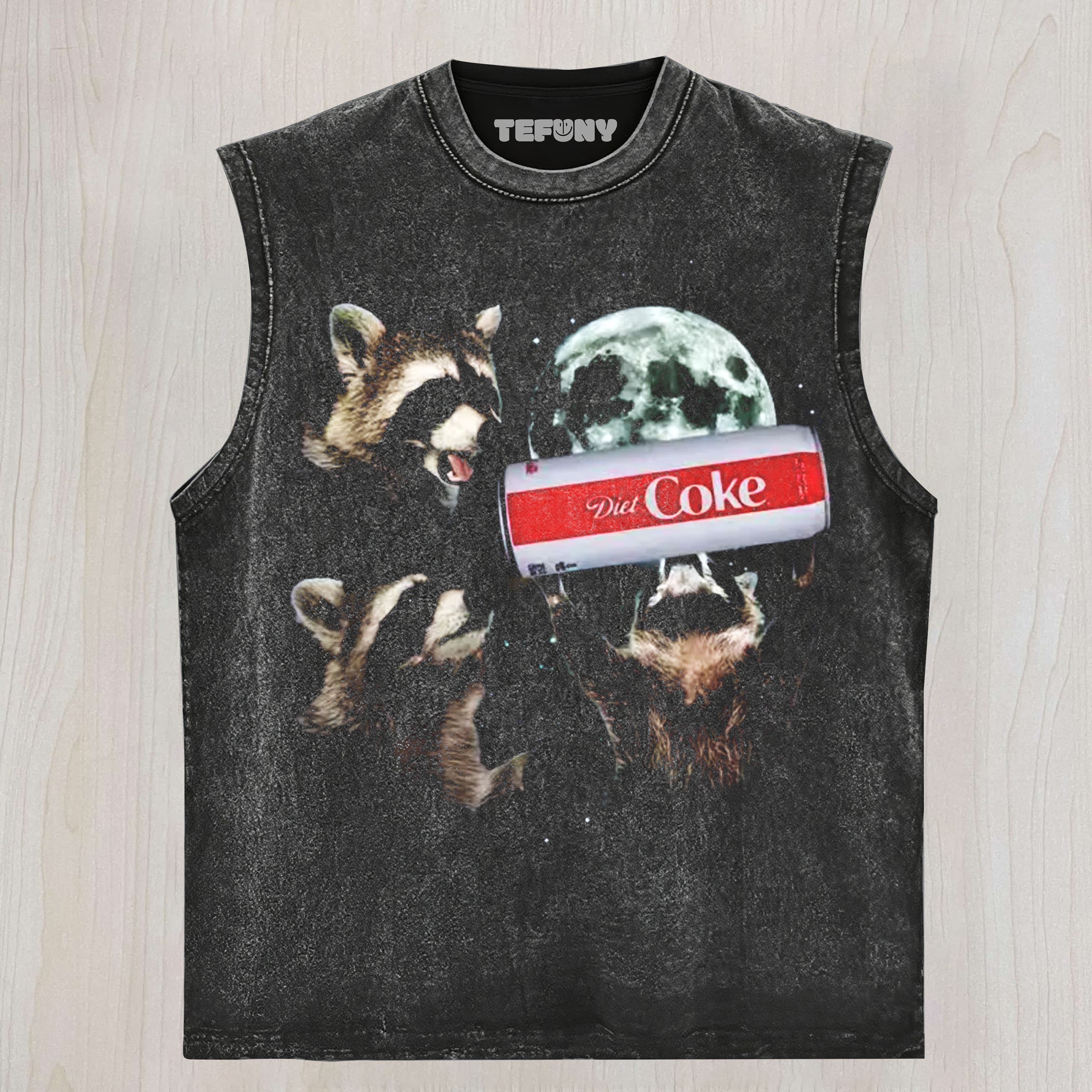 FUNNY RACCOON DIET COKE UNISEX TEE, TANK TOP, LAYERED LS, SWEATSHIRT & HOODIE