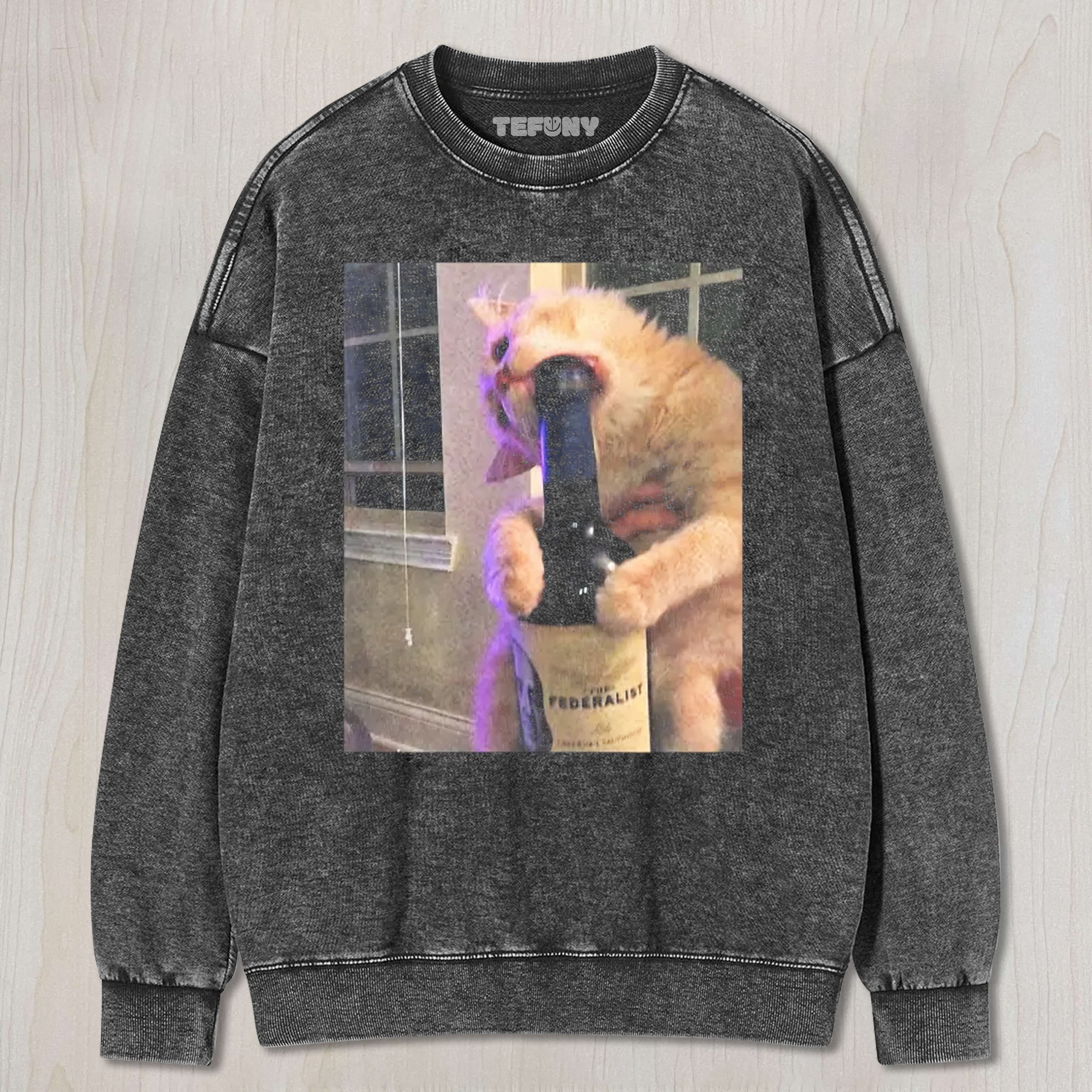 FUNNY BOTTLE CAT TEE & SWEAT & HOOD