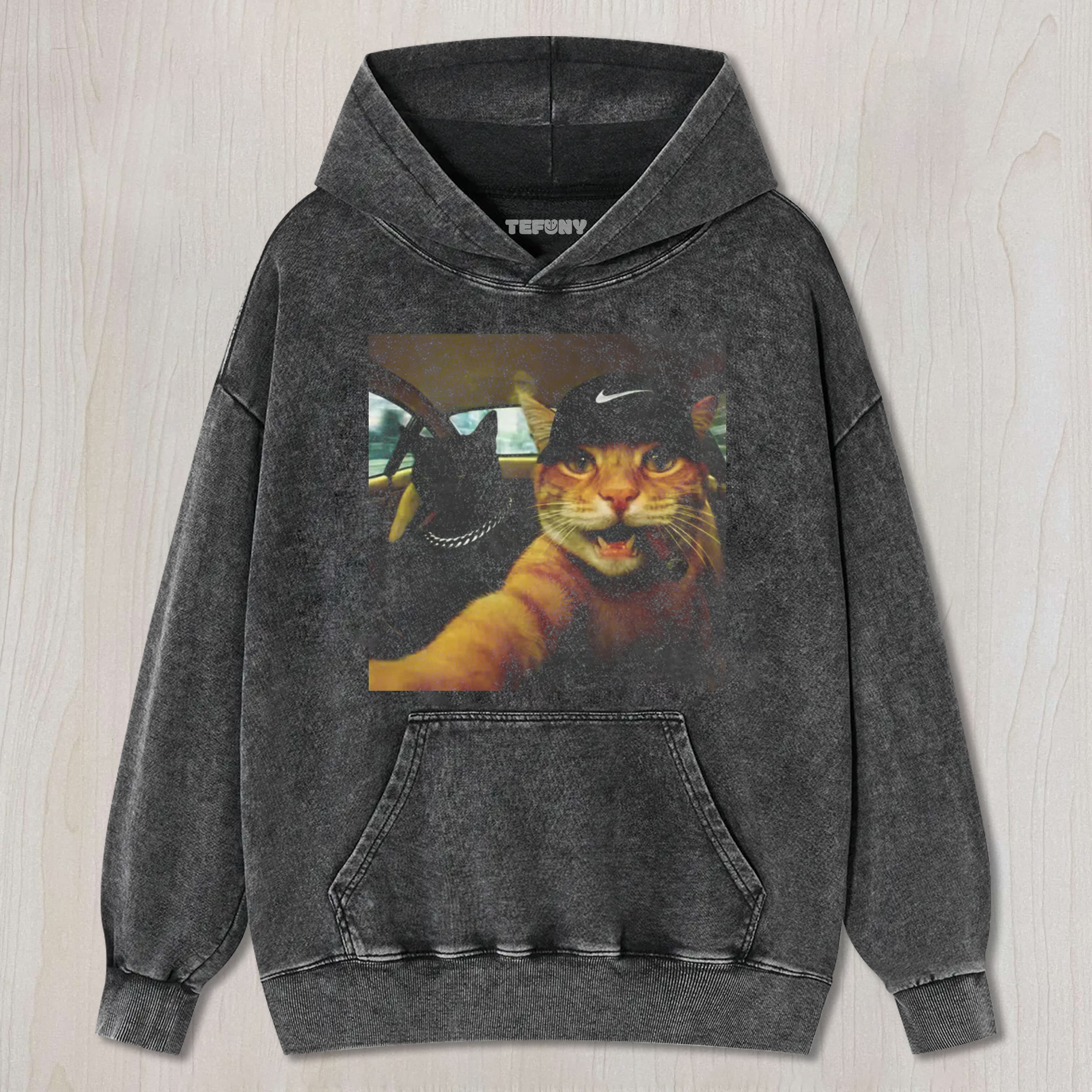 FUNNY CAT GRAPHIC TEE & SWEAT & HOOD
