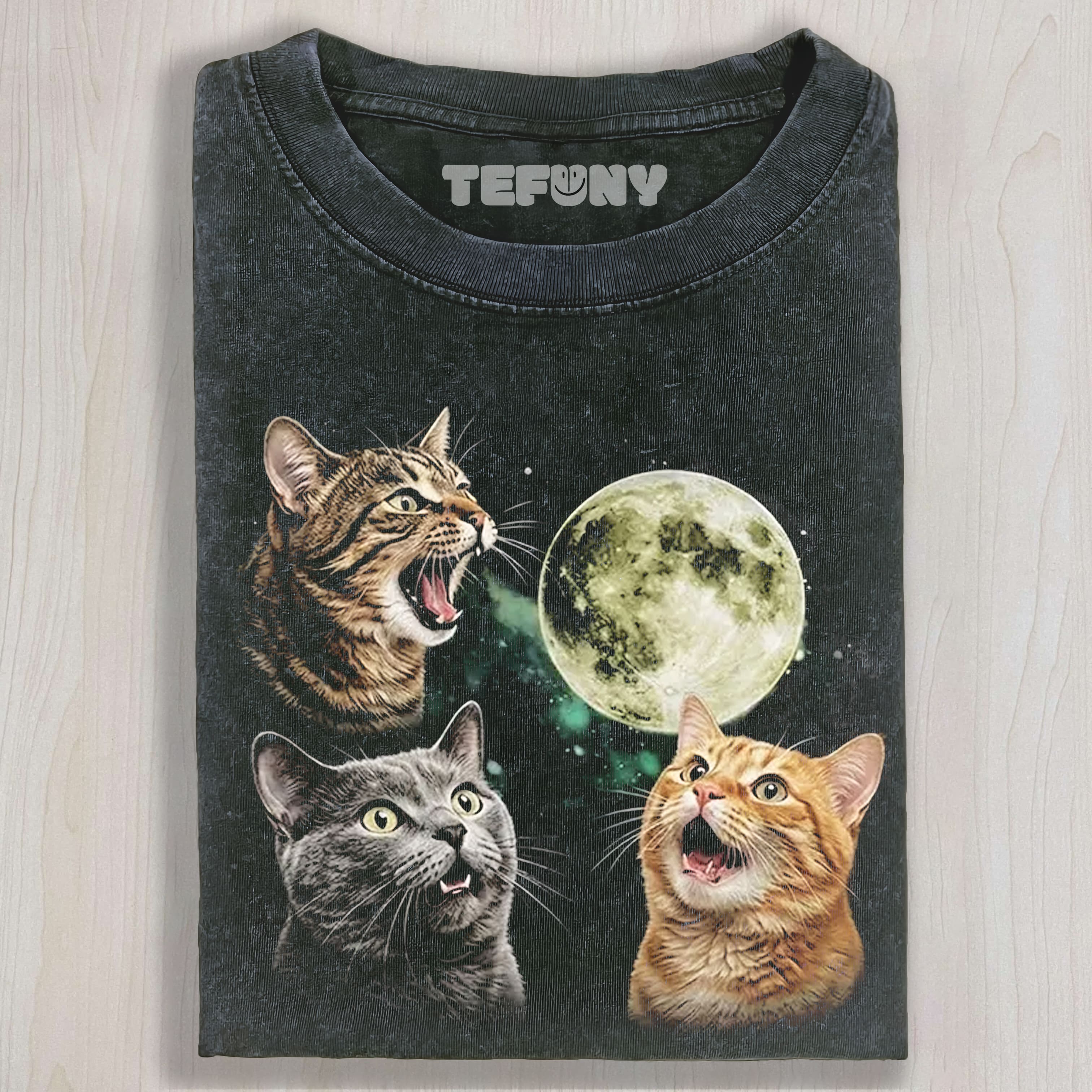 FUNNY CAT MOON UNISEX TEE, TANK TOP, LAYERED LS, SWEATSHIRT & HOODIE
