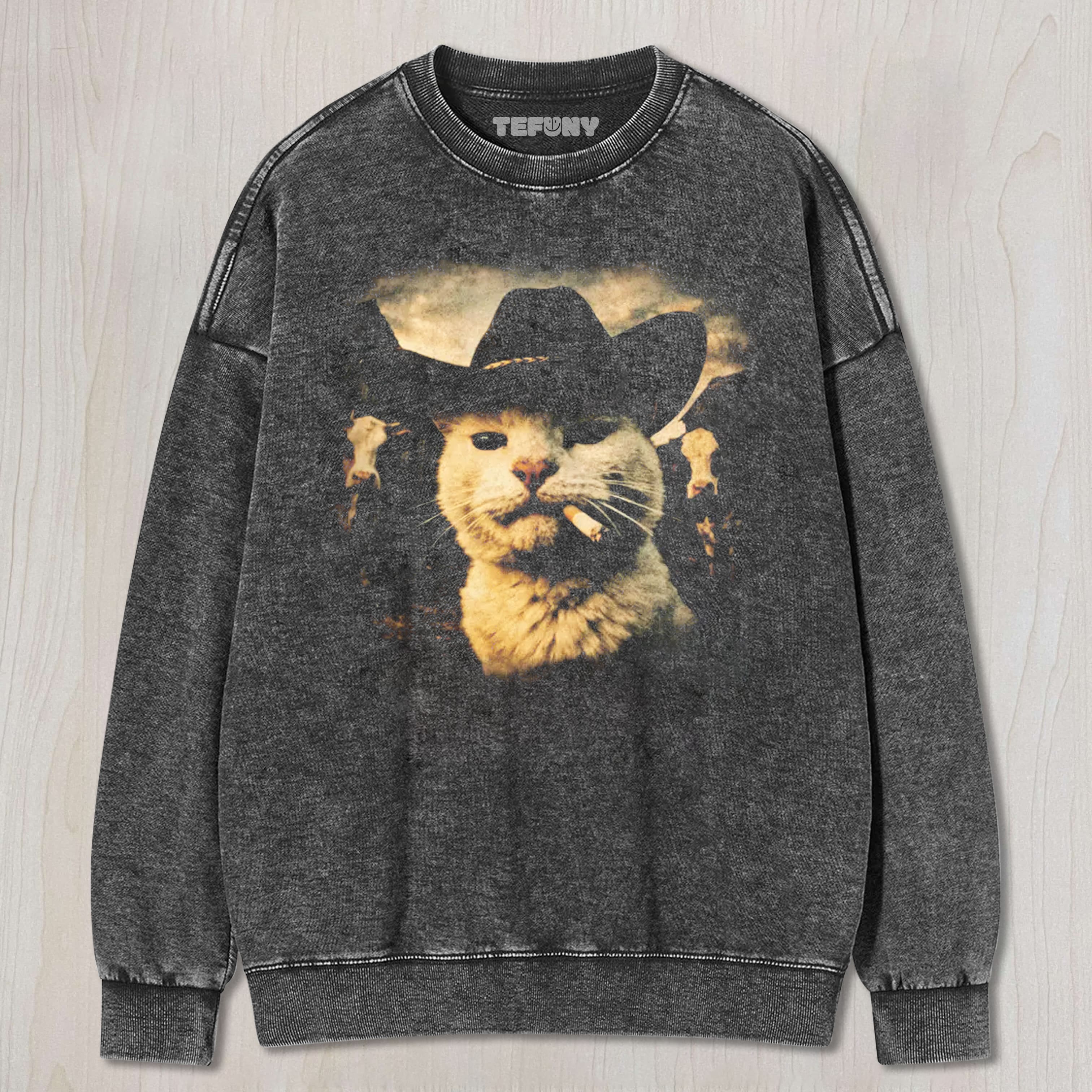 FUNNY COWBOY CAT TEE & SWEAT & HOOD