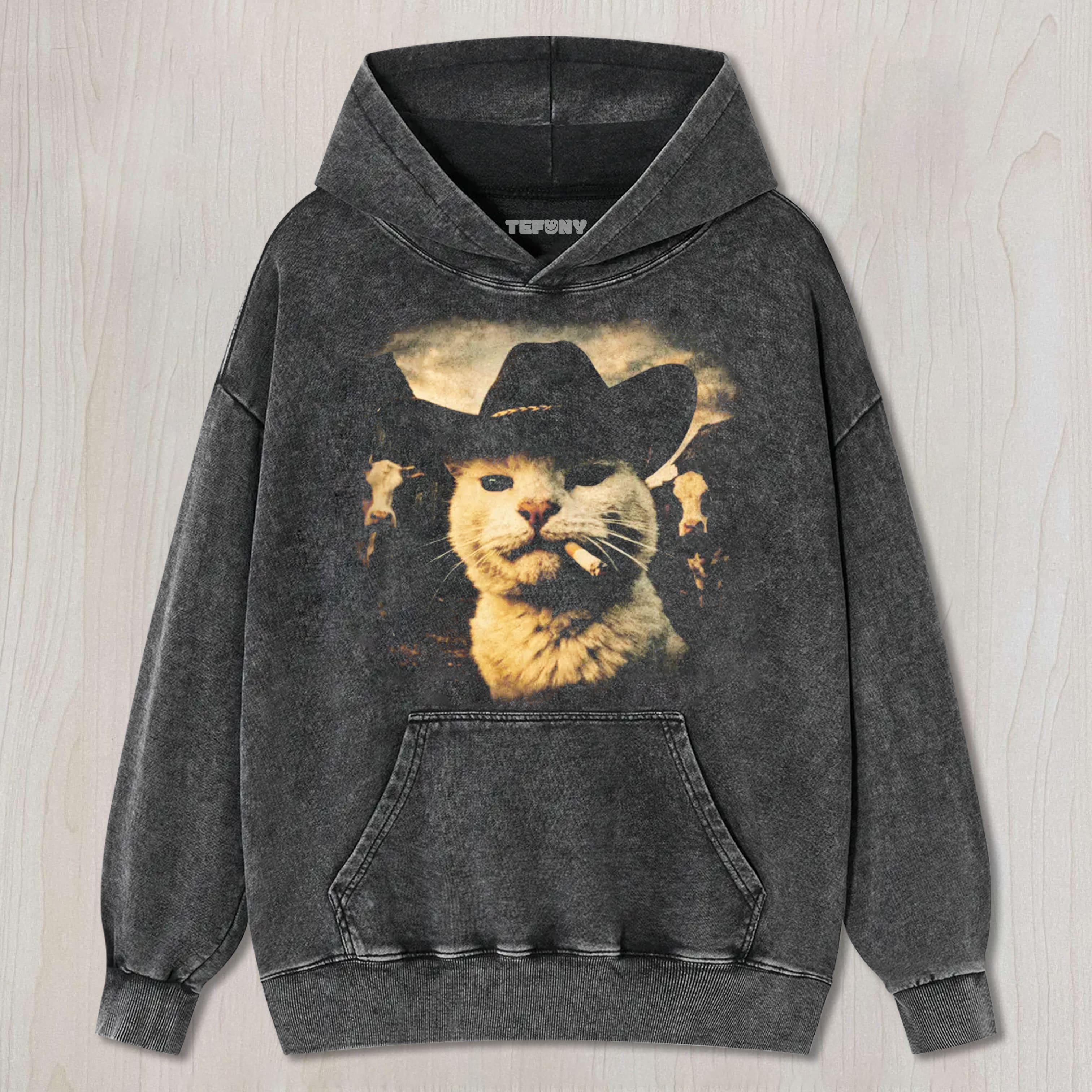 FUNNY COWBOY CAT TEE & SWEAT & HOOD