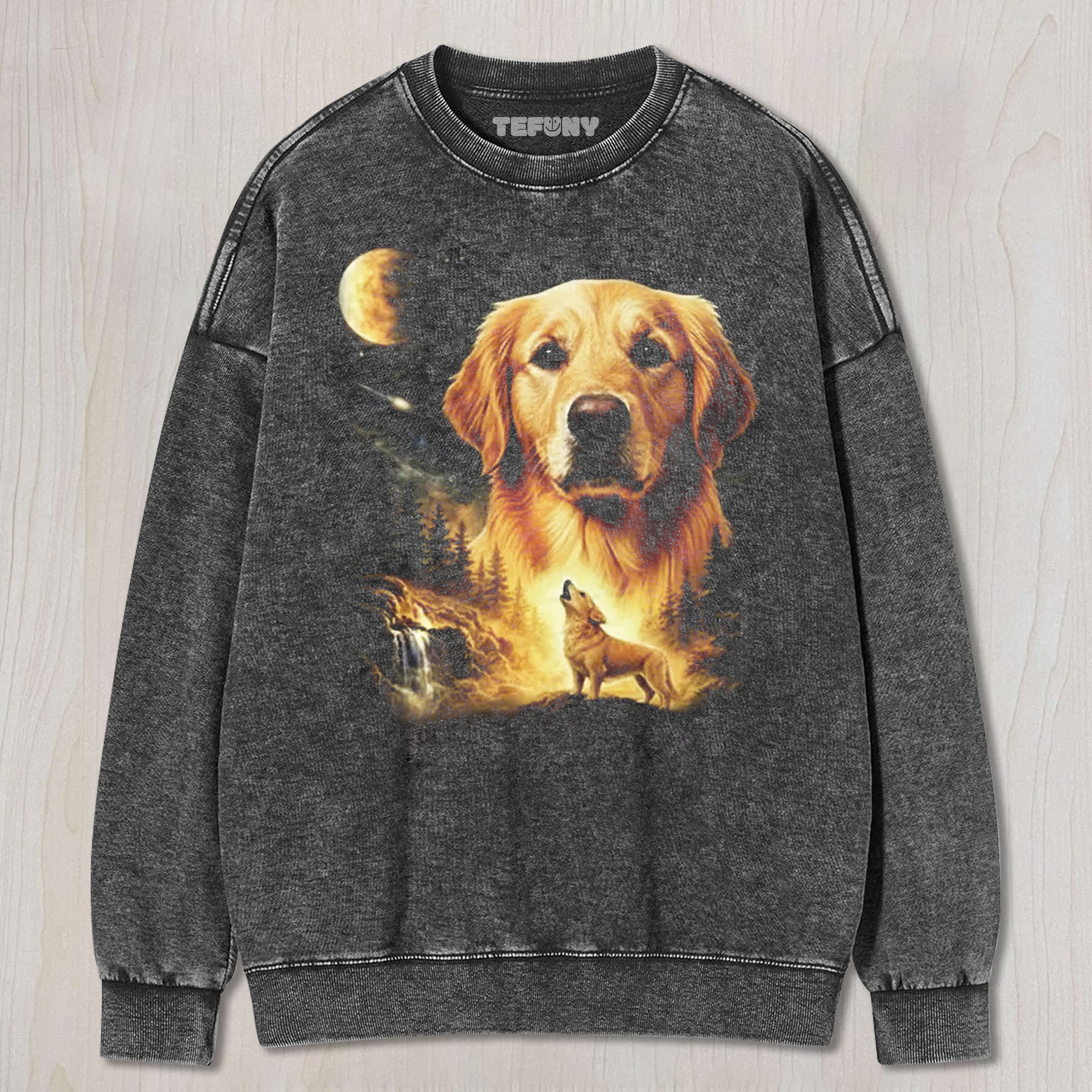 FUNNY DOG MOON UNISEX TEE, TANK TOP, LAYERED LS, SWEATSHIRT & HOODIE