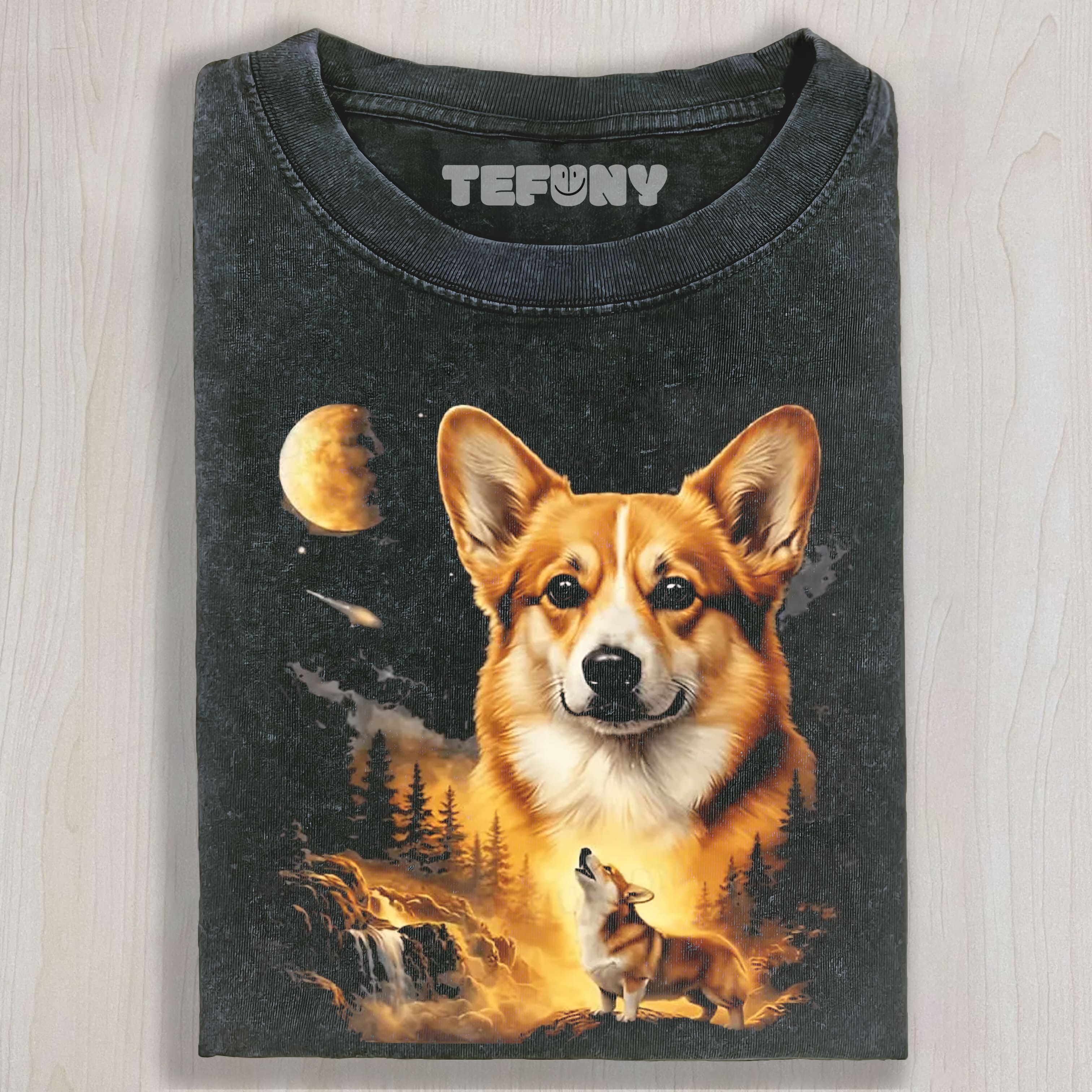 FUNNY DOG MOON V1 UNISEX TEE, TANK TOP, LAYERED LS, SWEATSHIRT & HOODIE