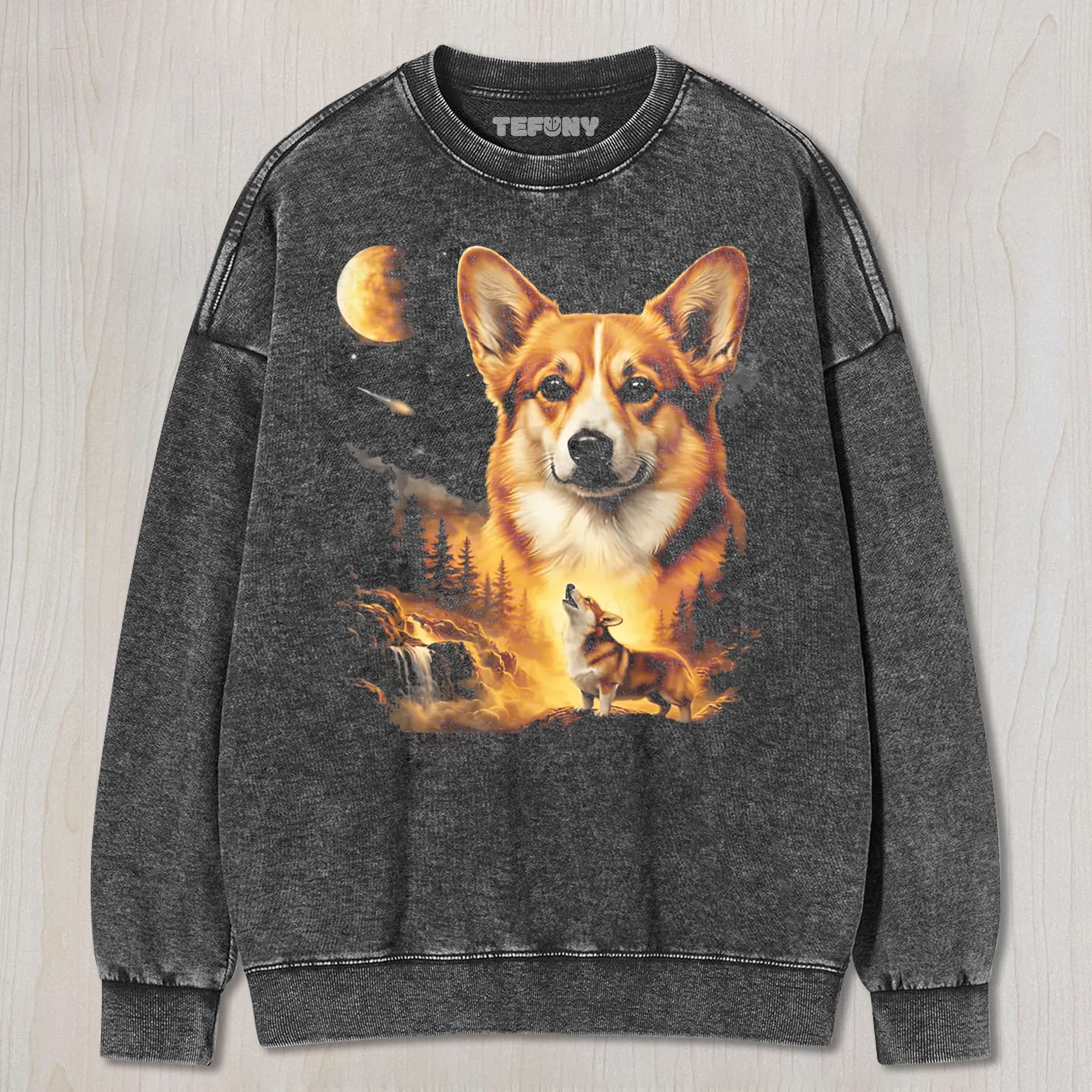 FUNNY DOG MOON V1 UNISEX TEE, TANK TOP, LAYERED LS, SWEATSHIRT & HOODIE