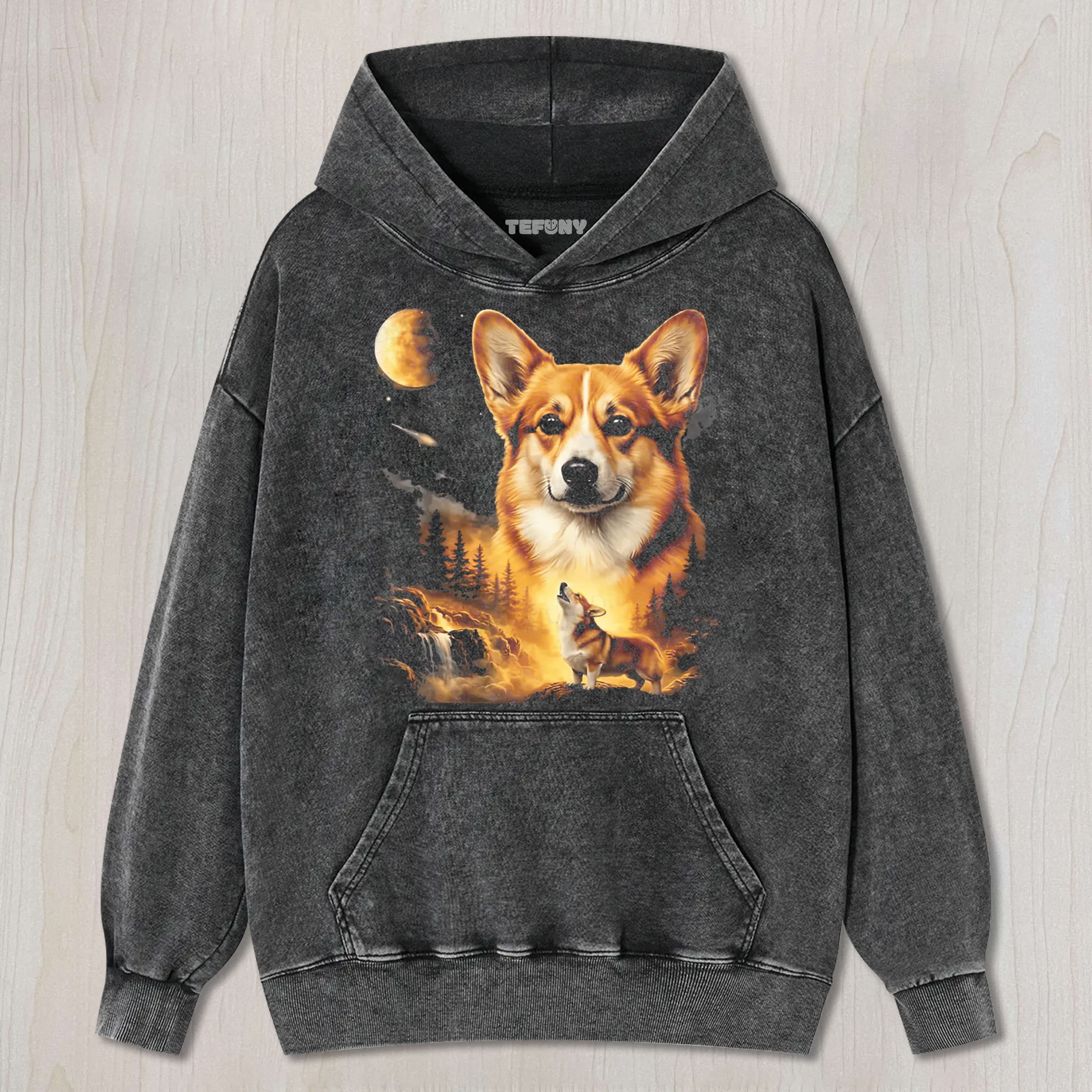 FUNNY DOG MOON V1 UNISEX TEE, TANK TOP, LAYERED LS, SWEATSHIRT & HOODIE