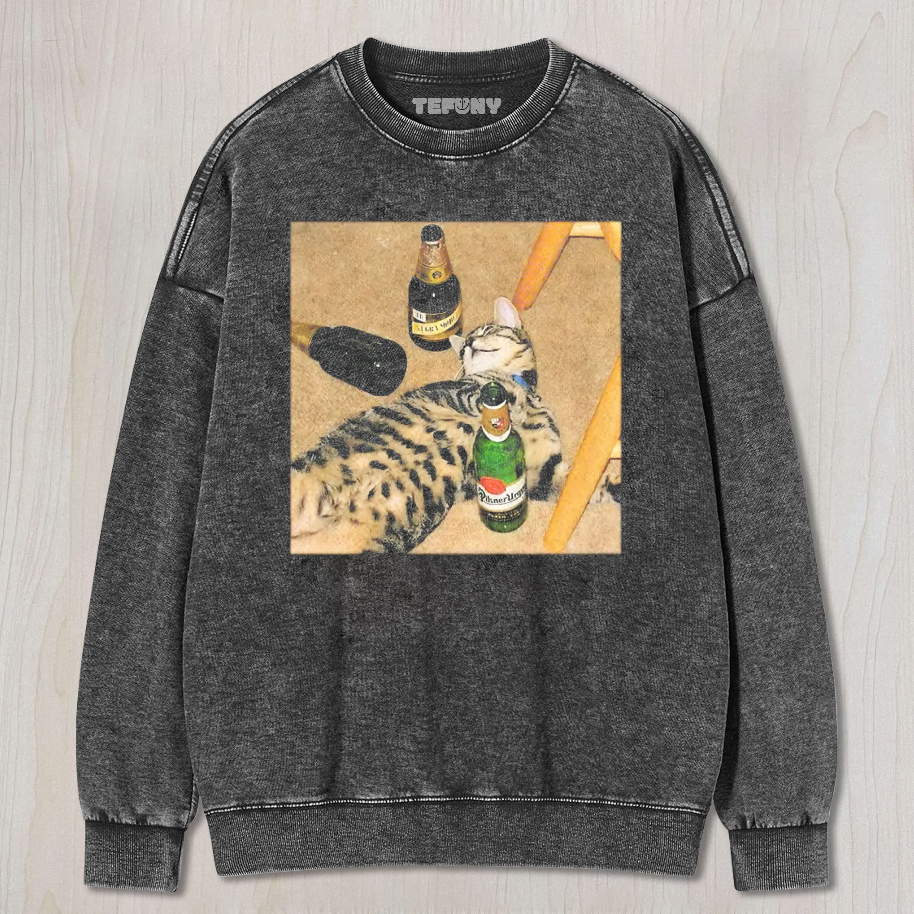 FUNNY DRUNKEN CAT MEME TEE & SWEAT & HOOD