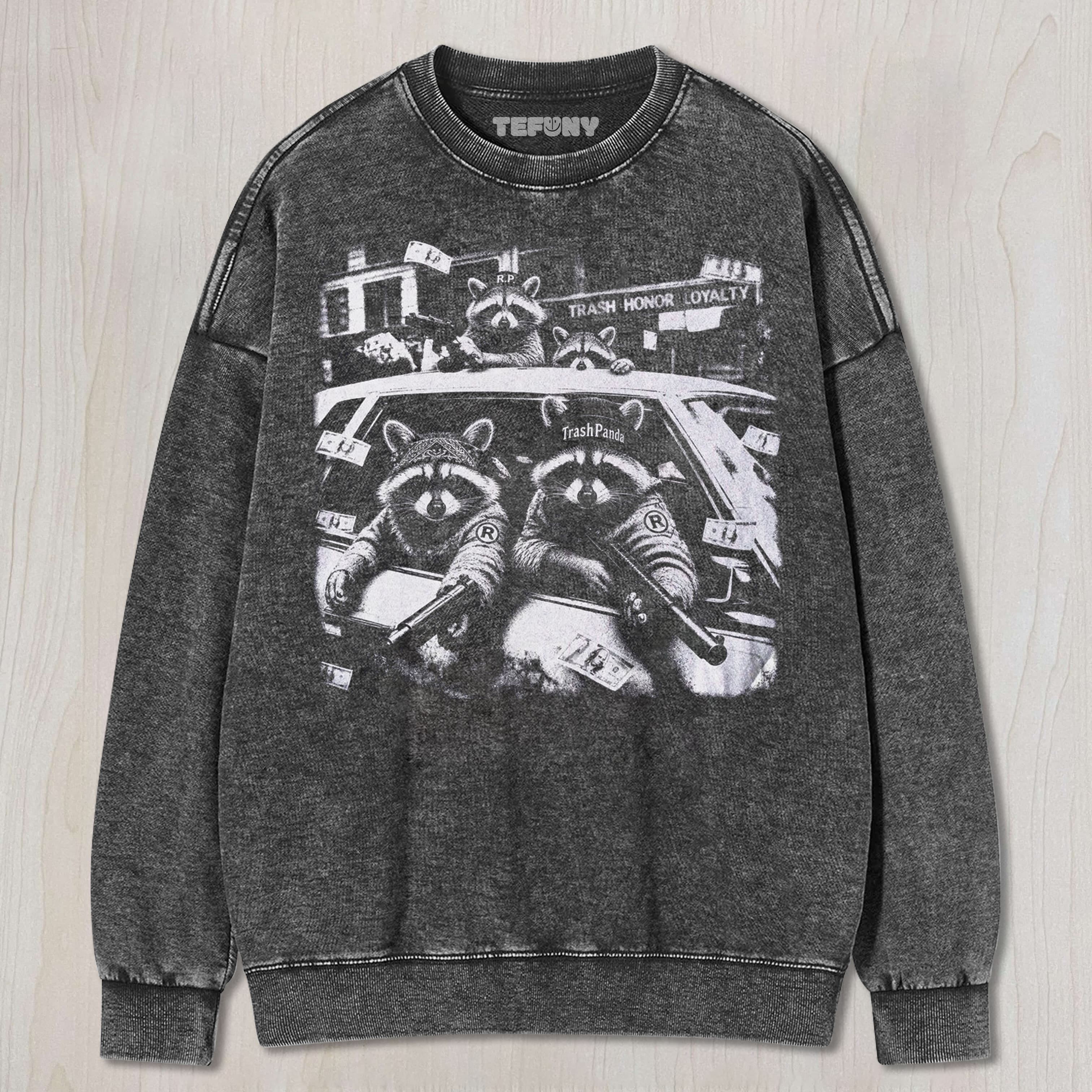 FUNNY GANGSTER RACCOON UNISEX TEE, TANK TOP, LAYERED LS, SWEATSHIRT & HOODIE