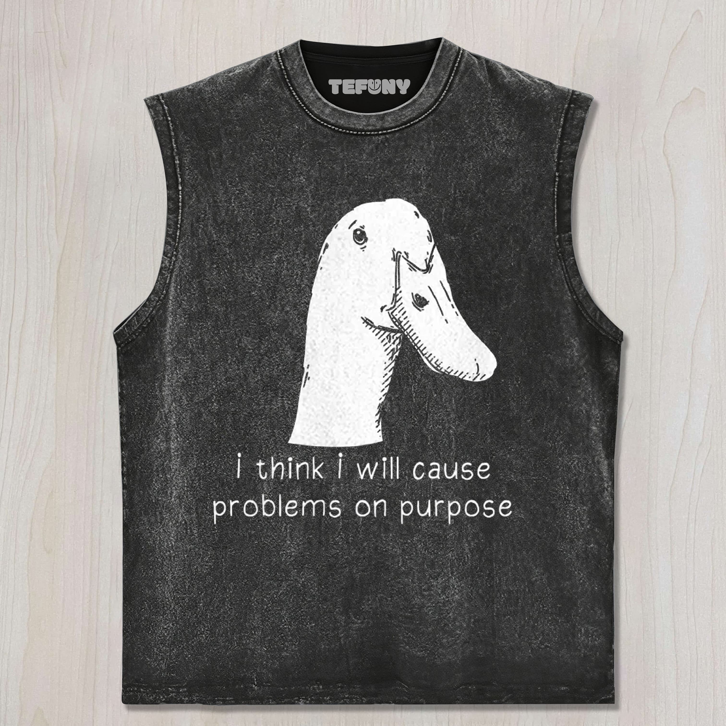 FUNNY GOOSE-SARCASTIC DUCK MEME UNISEX TEE, TANK TOP, LAYERED LS, SWEATSHIRT & HOODIE