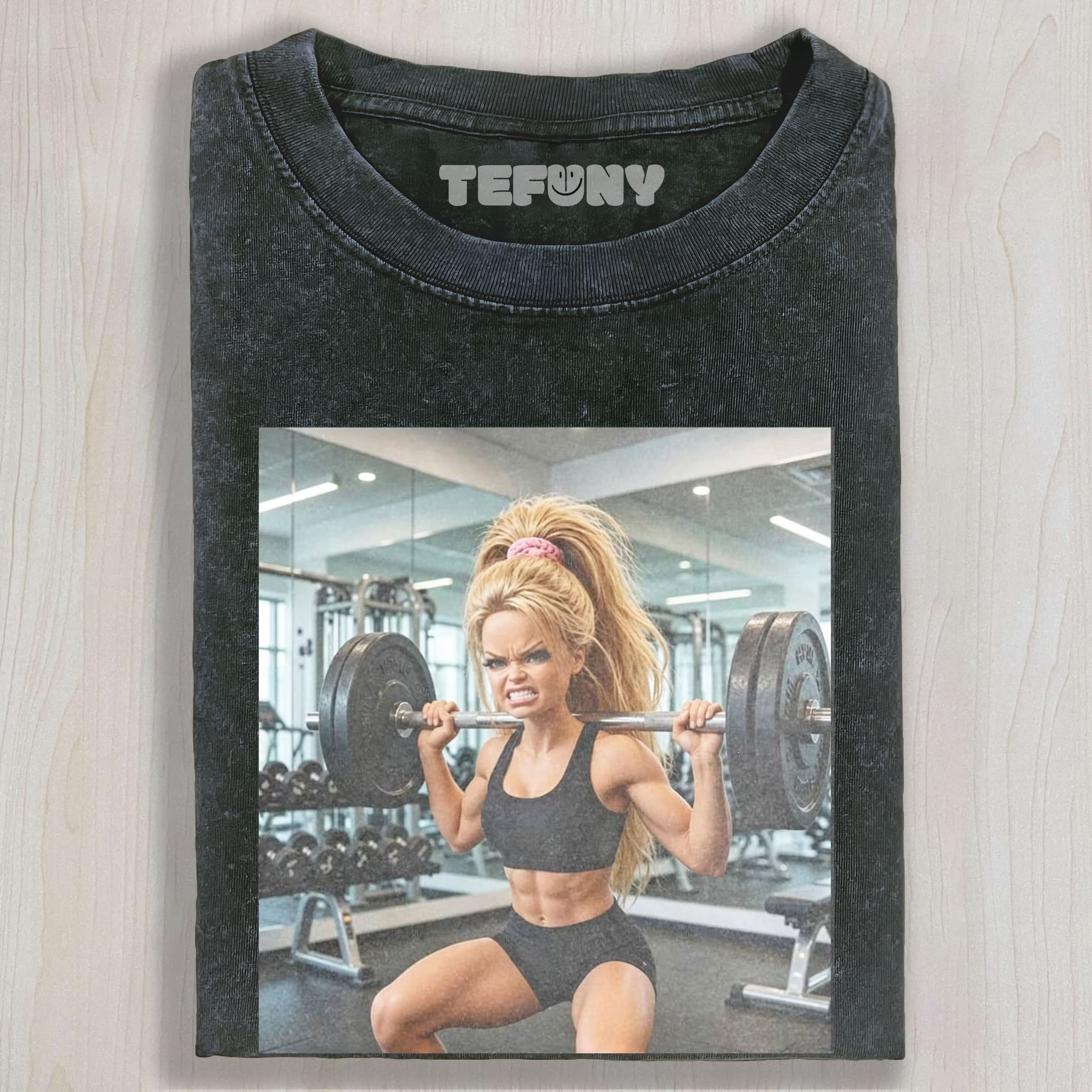 FUNNY GYM DOLL GIRL FACE MEMEV1 UNISEX TEE, TANK TOP, LAYERED LS, SWEATSHIRT & HOODIE