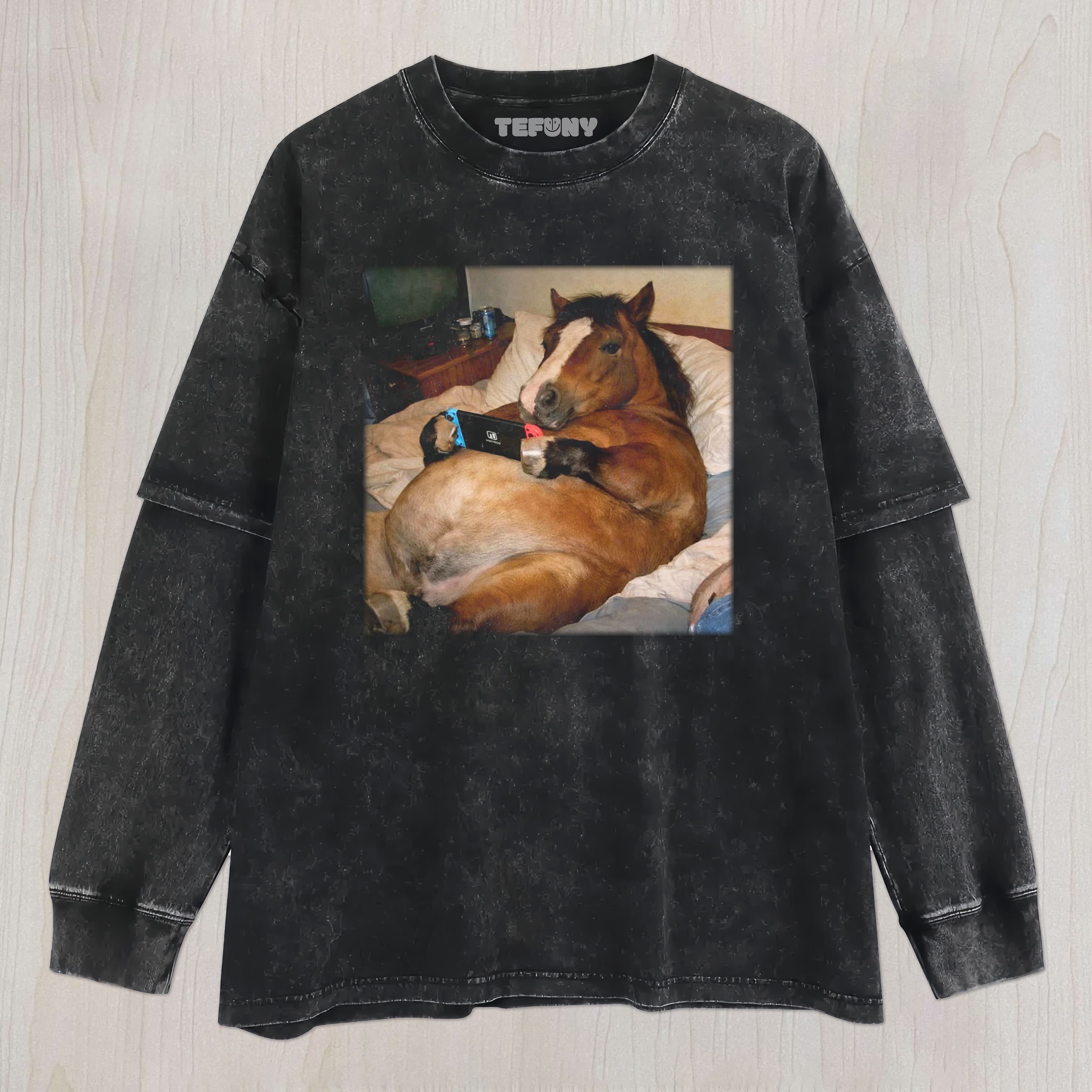 FUNNY HORSE V1 UNISEX TEE, TANK TOP, LAYERED LS, SWEATSHIRT & HOODIE