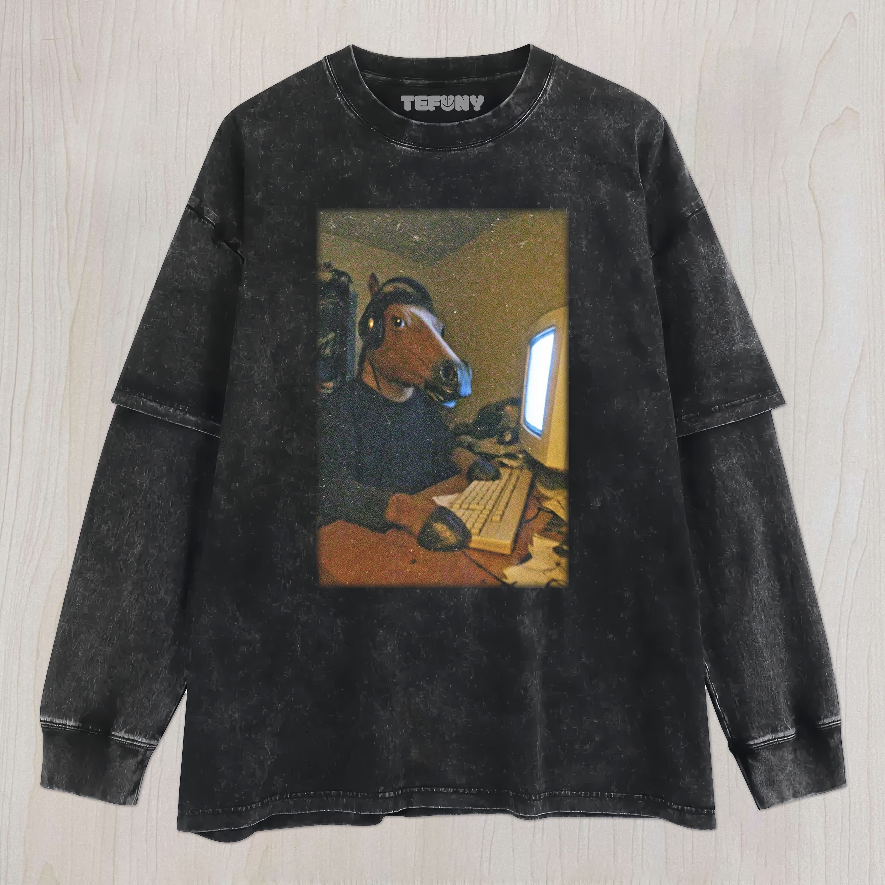 FUNNY HORSE V6 UNISEX TEE, TANK TOP, LAYERED LS, SWEATSHIRT & HOODIE