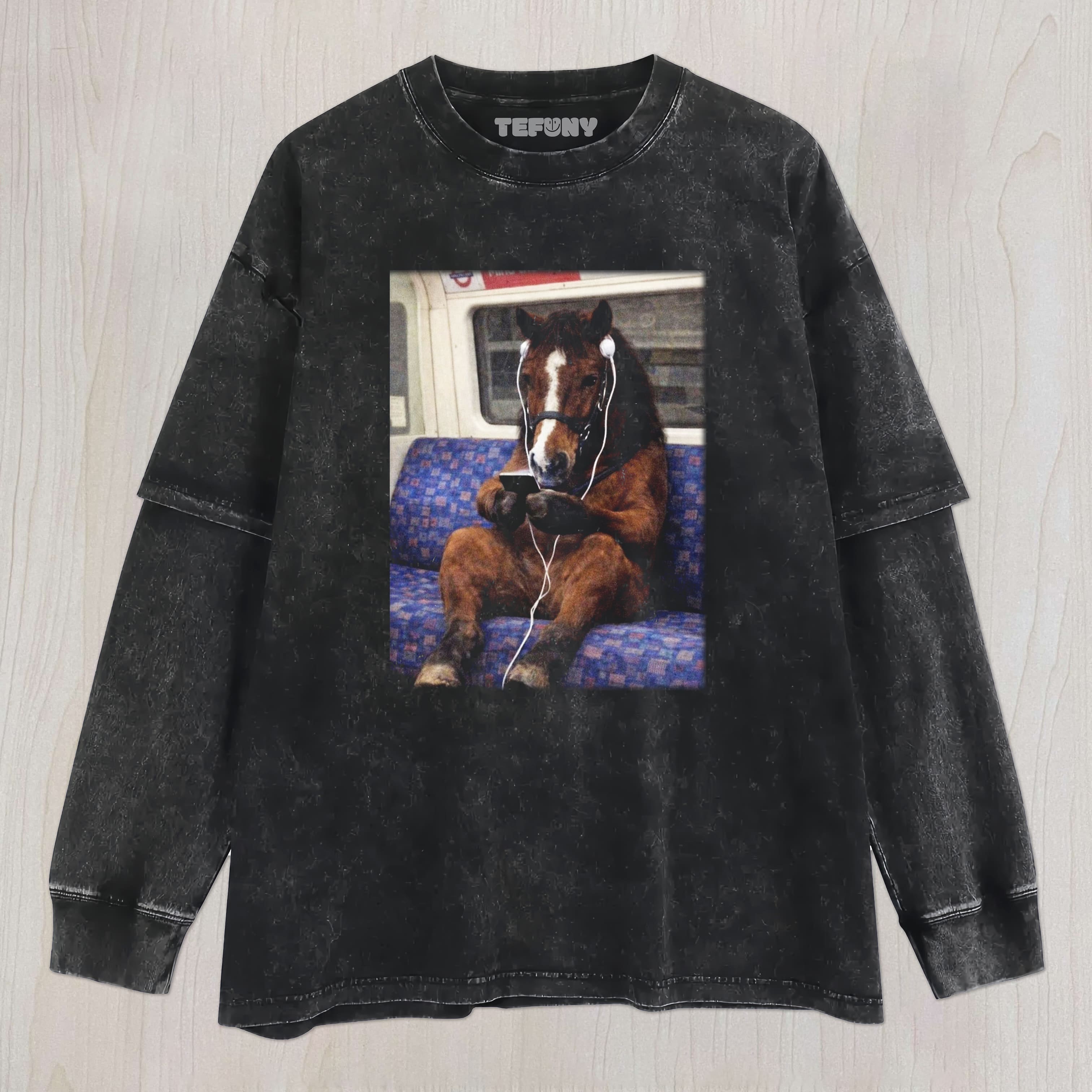 FUNNY HORSE V7 UNISEX TEE, TANK TOP, LAYERED LS, SWEATSHIRT & HOODIE
