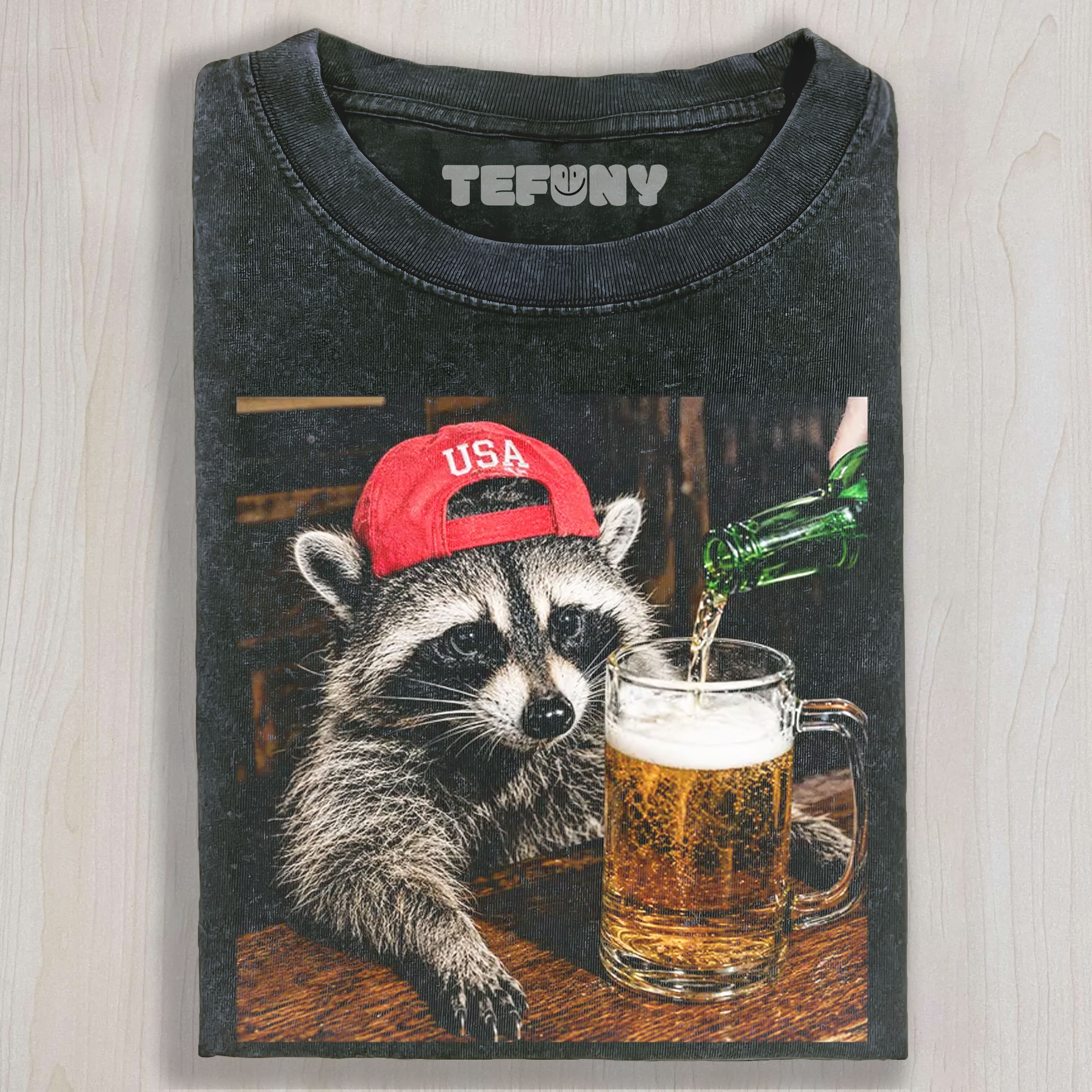FUNNY RACCOON BEER UNISEX TEE, TANK TOP, LAYERED LS, SWEATSHIRT & HOODIE