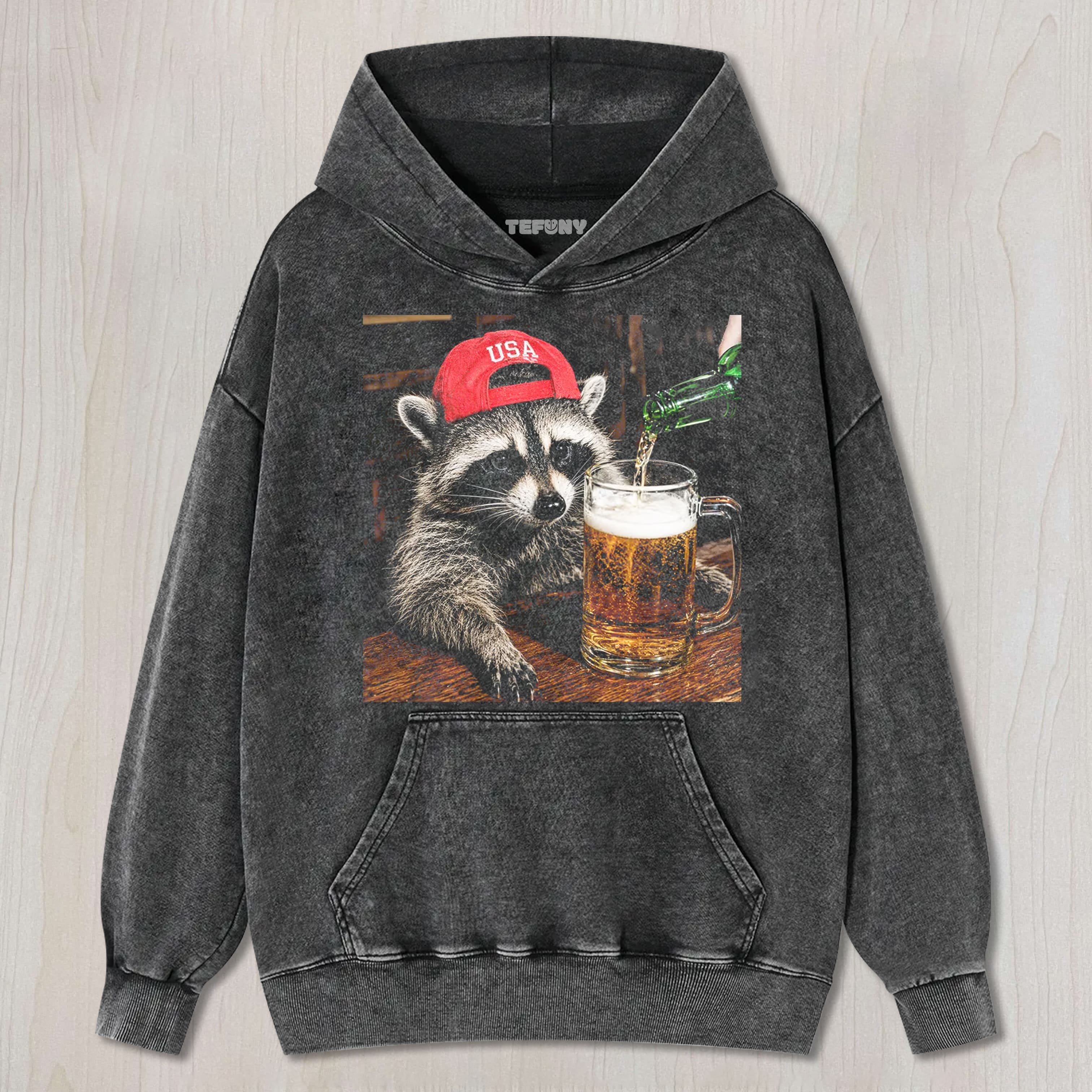 FUNNY RACCOON BEER UNISEX TEE, TANK TOP, LAYERED LS, SWEATSHIRT & HOODIE