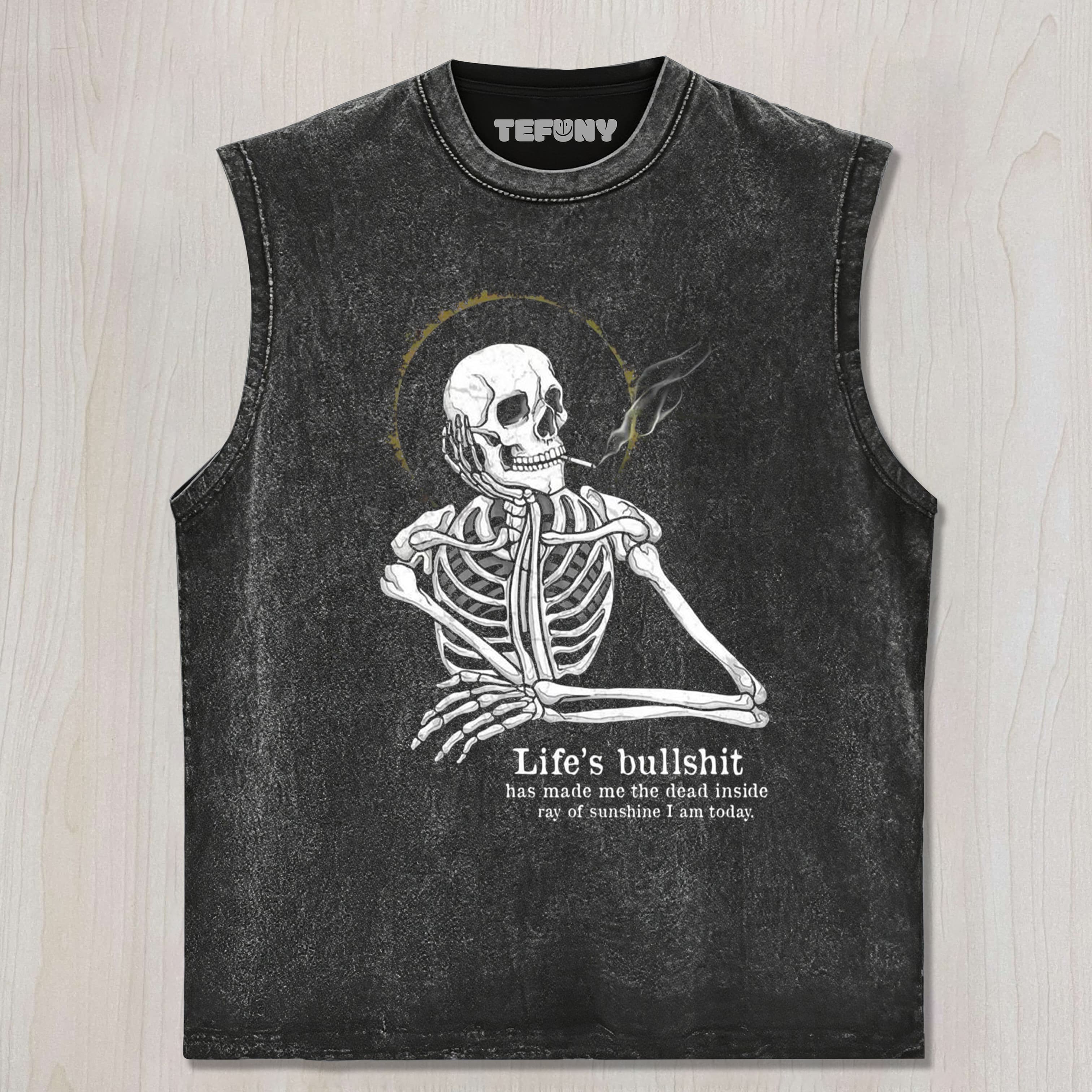 FUNNY SKULL MEME V1 UNISEX TEE, TANK TOP, LAYERED LS, SWEATSHIRT & HOODIE