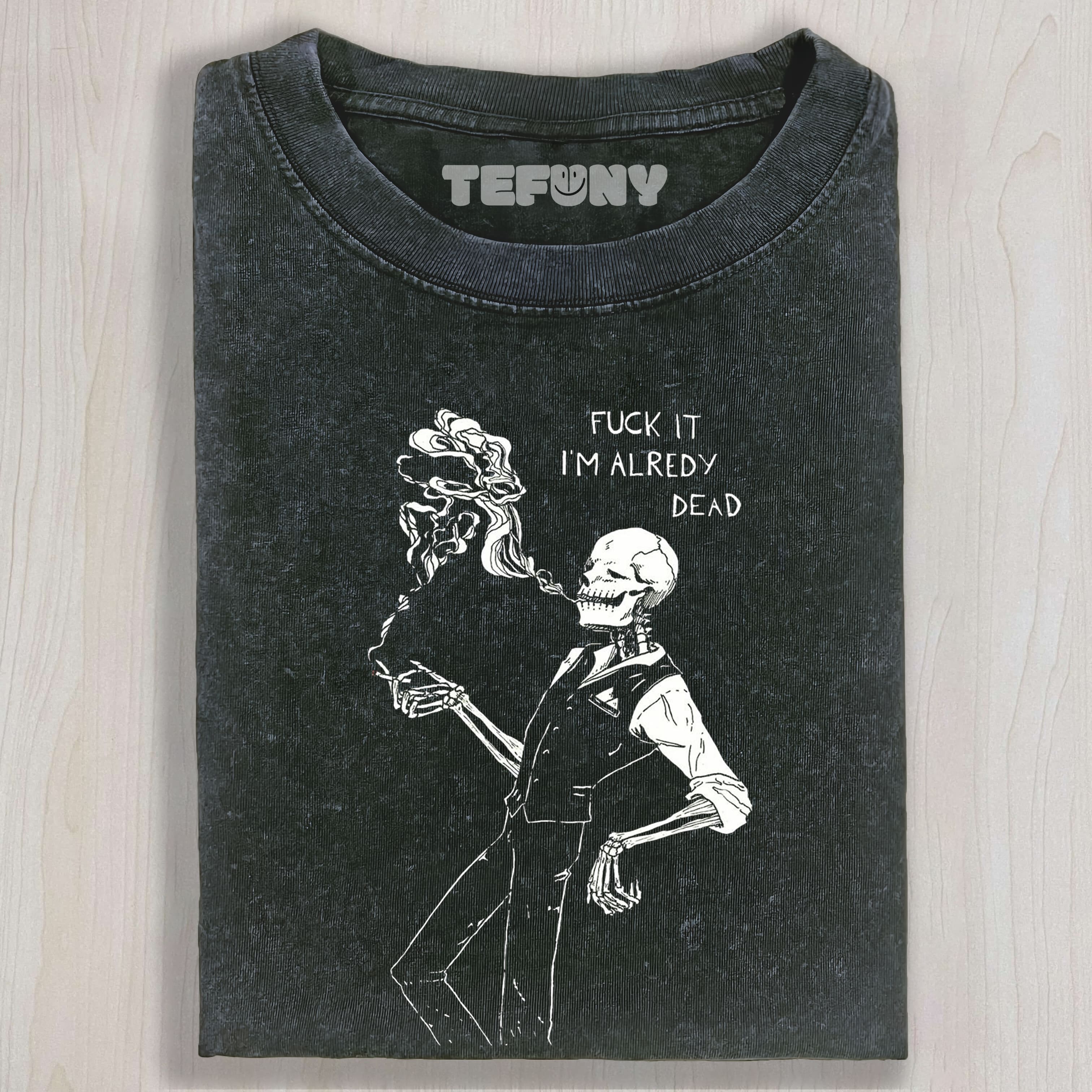 FUNNY SKULL MEME V6 UNISEX TEE, TANK TOP, LAYERED LS, SWEATSHIRT & HOODIE