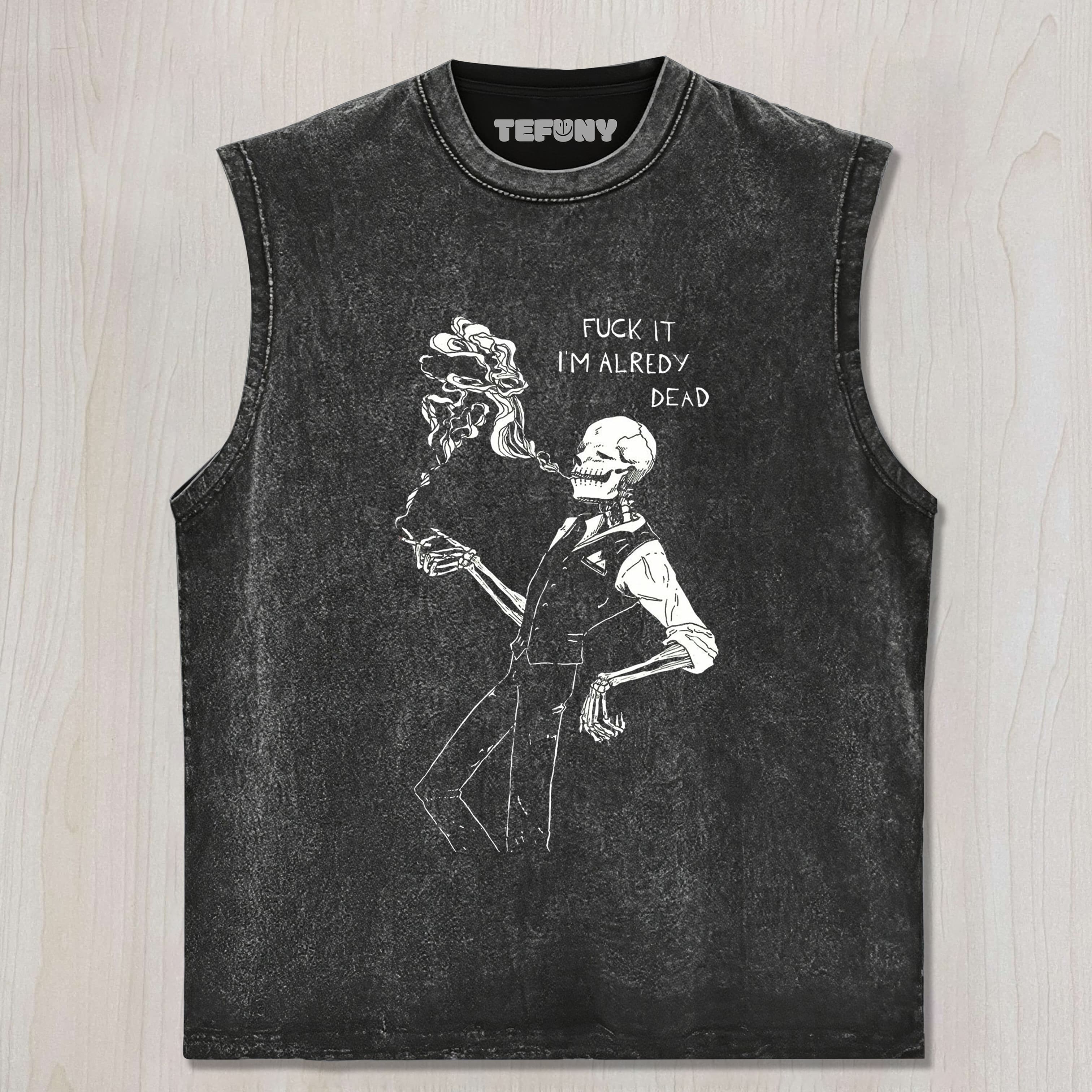 FUNNY SKULL MEME V6 UNISEX TEE, TANK TOP, LAYERED LS, SWEATSHIRT & HOODIE