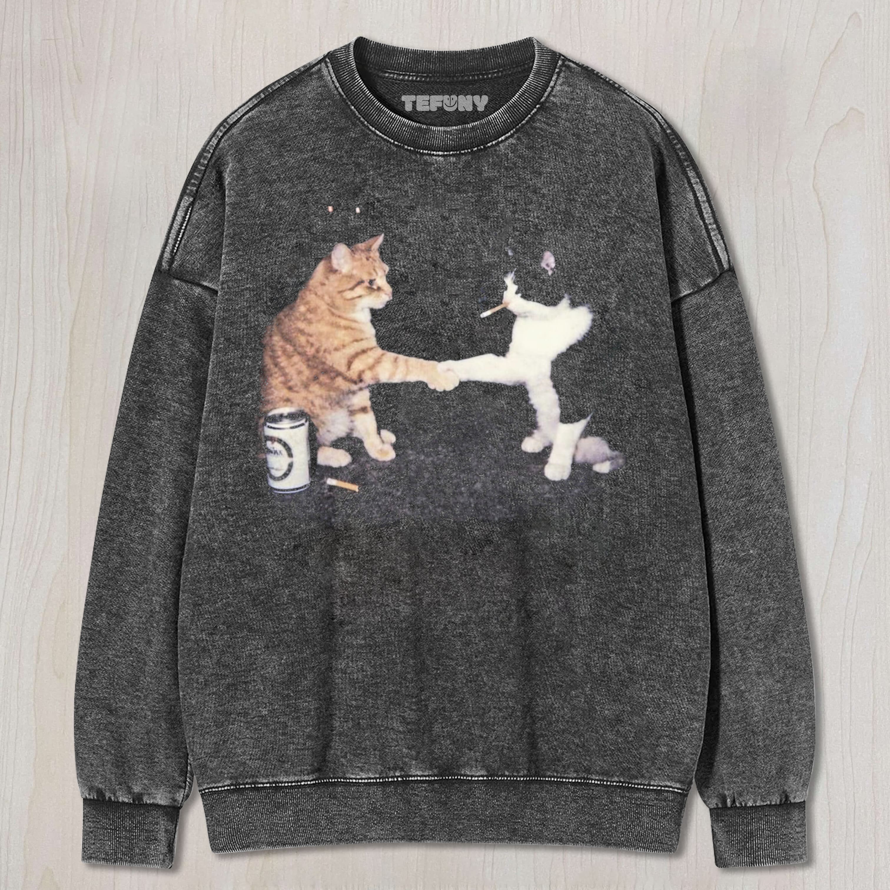 FUNNY SMOKING CAT UNISEX TEE, TANK TOP, LAYERED LS, SWEATSHIRT & HOODIE