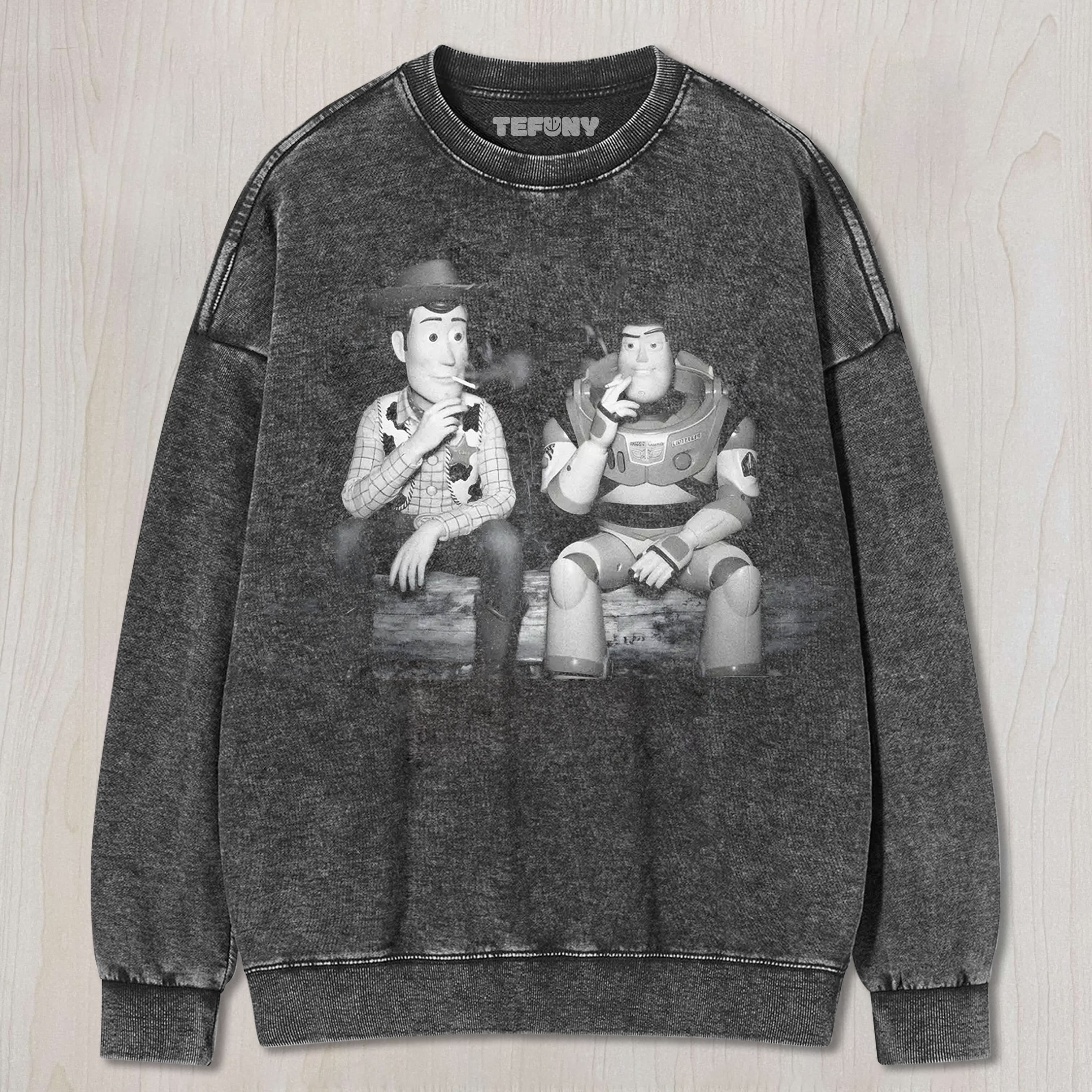 FUNNY TOY STORY WOODY & BUZZ SMOKING TEE & SWEAT & HOOD