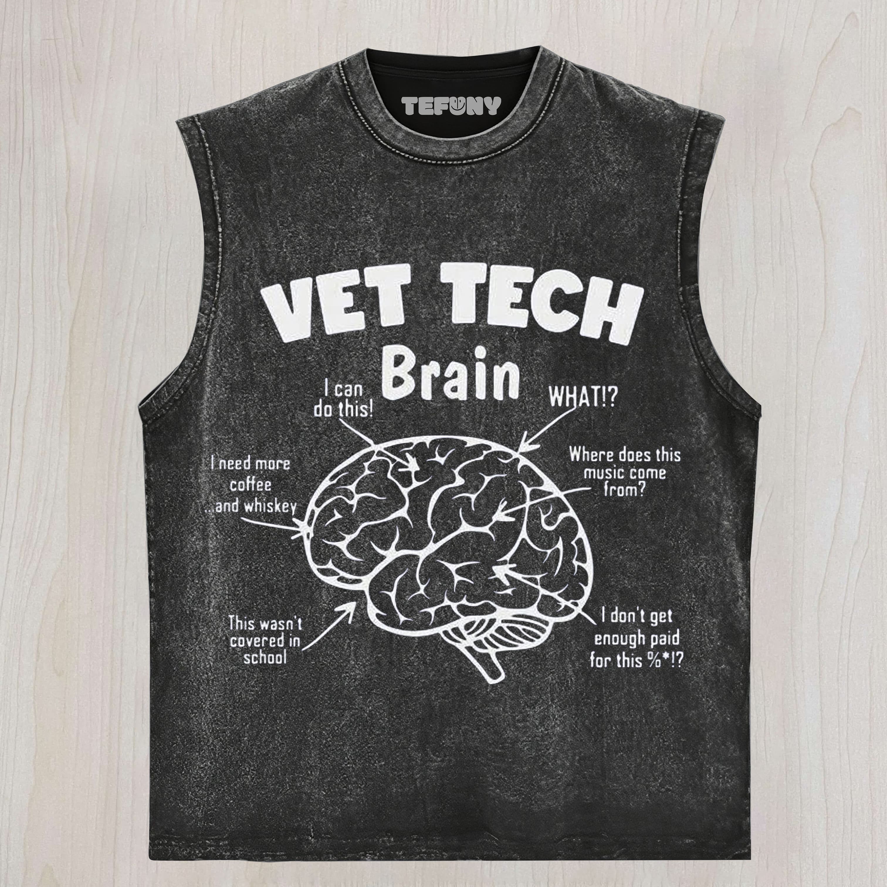 FUNNY VET TECH BRAIN TANK TOP