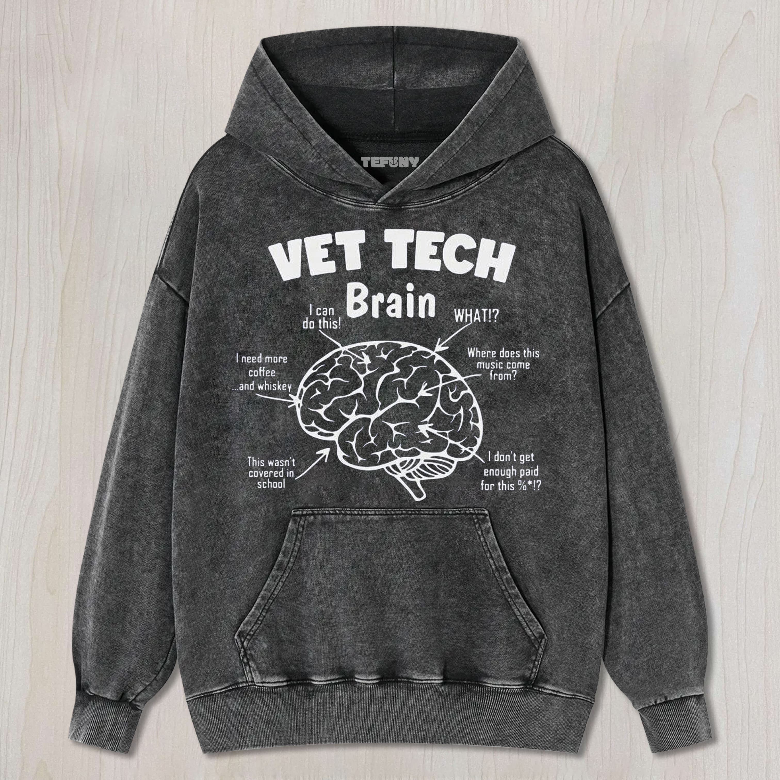 FUNNY VET TECH BRAIN TEE & SWEAT & HOOD