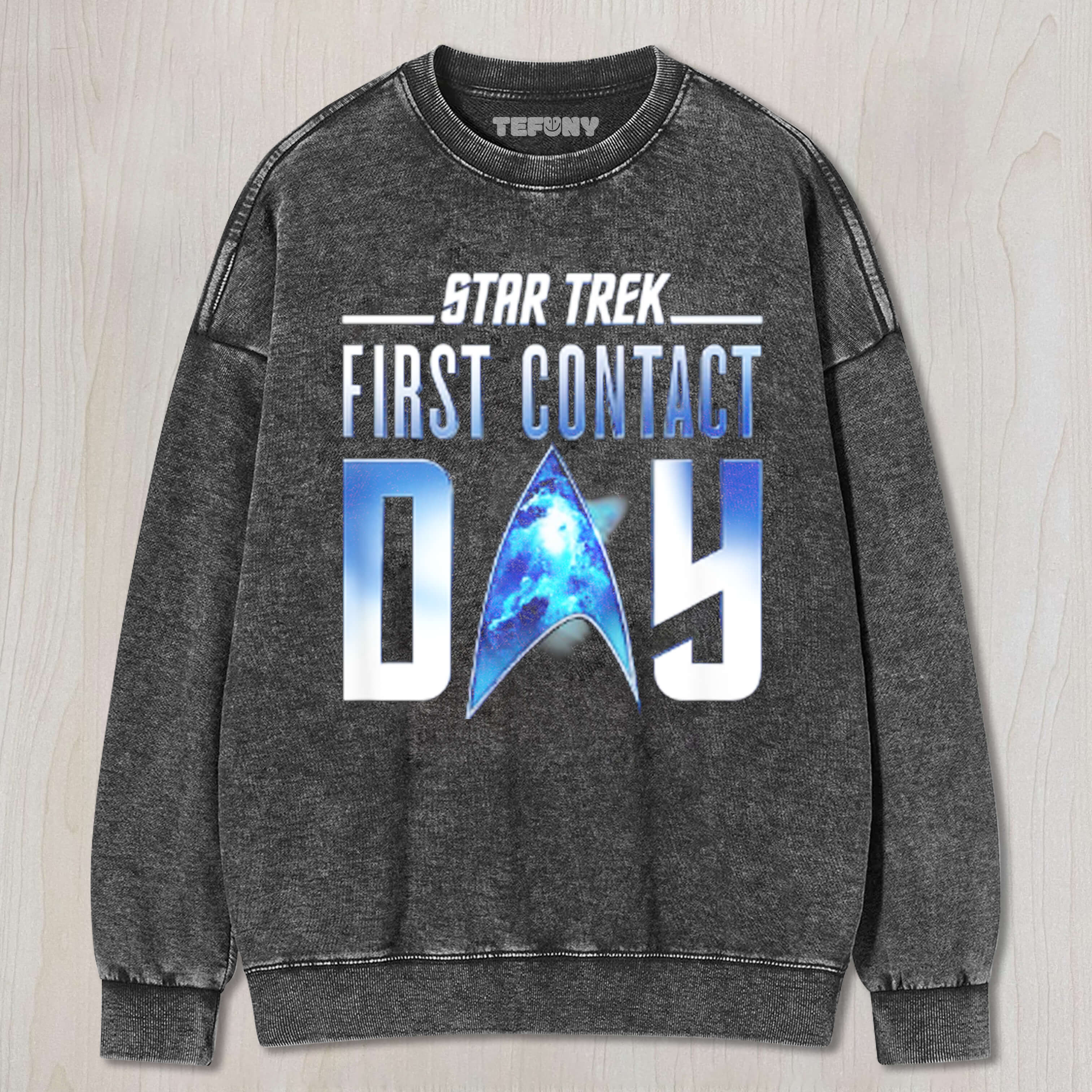 FIRST CONTACT DAY NEBULA LOGO STATRE TEE & SWEAT & HOOD