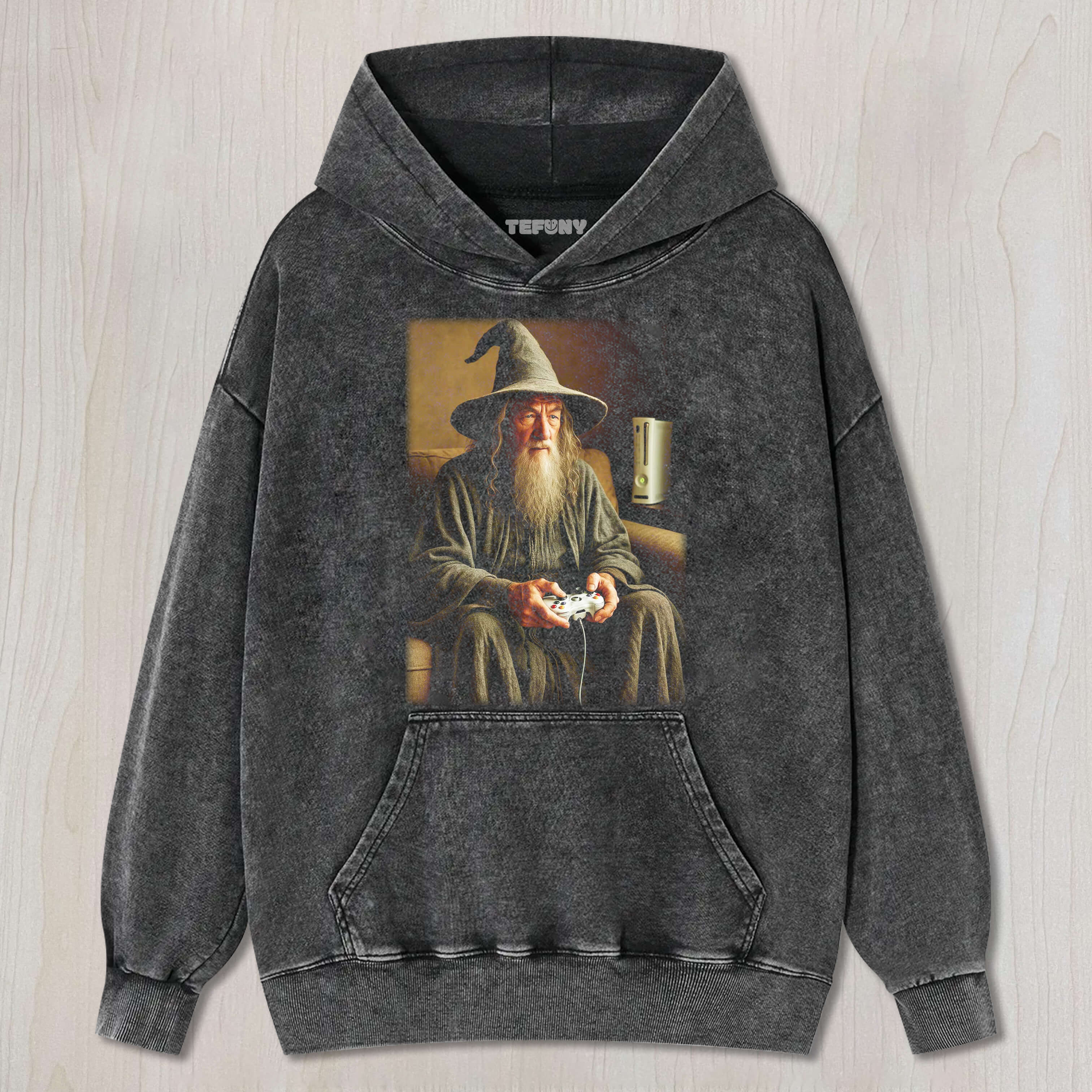 GANDALF HOLDING A GAME CONTROLLER TEE & SWEAT & HOOD
