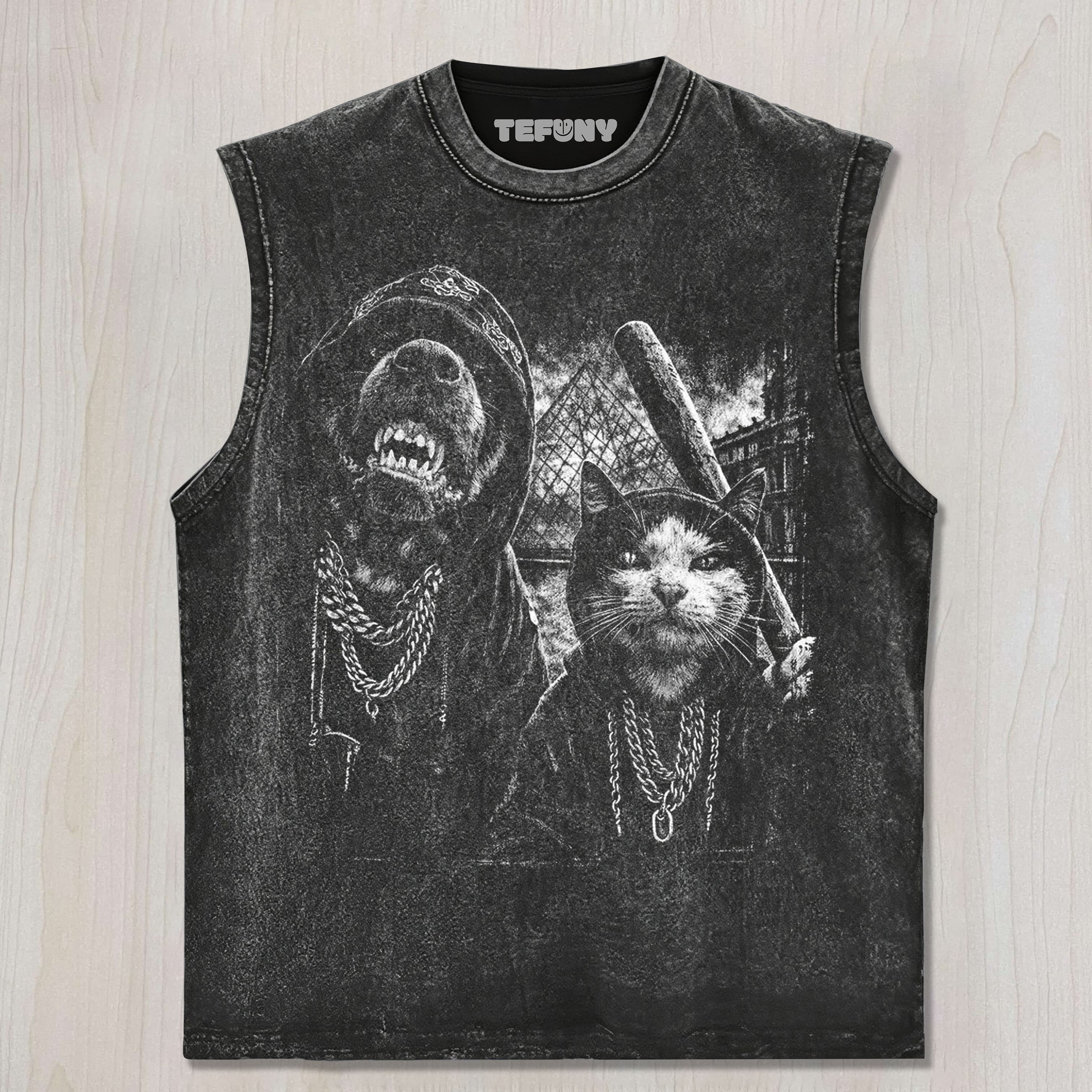 GANGSTER CAT & DOG UNISEX TEE, TANK TOP, LAYERED LS, SWEATSHIRT & HOODIE