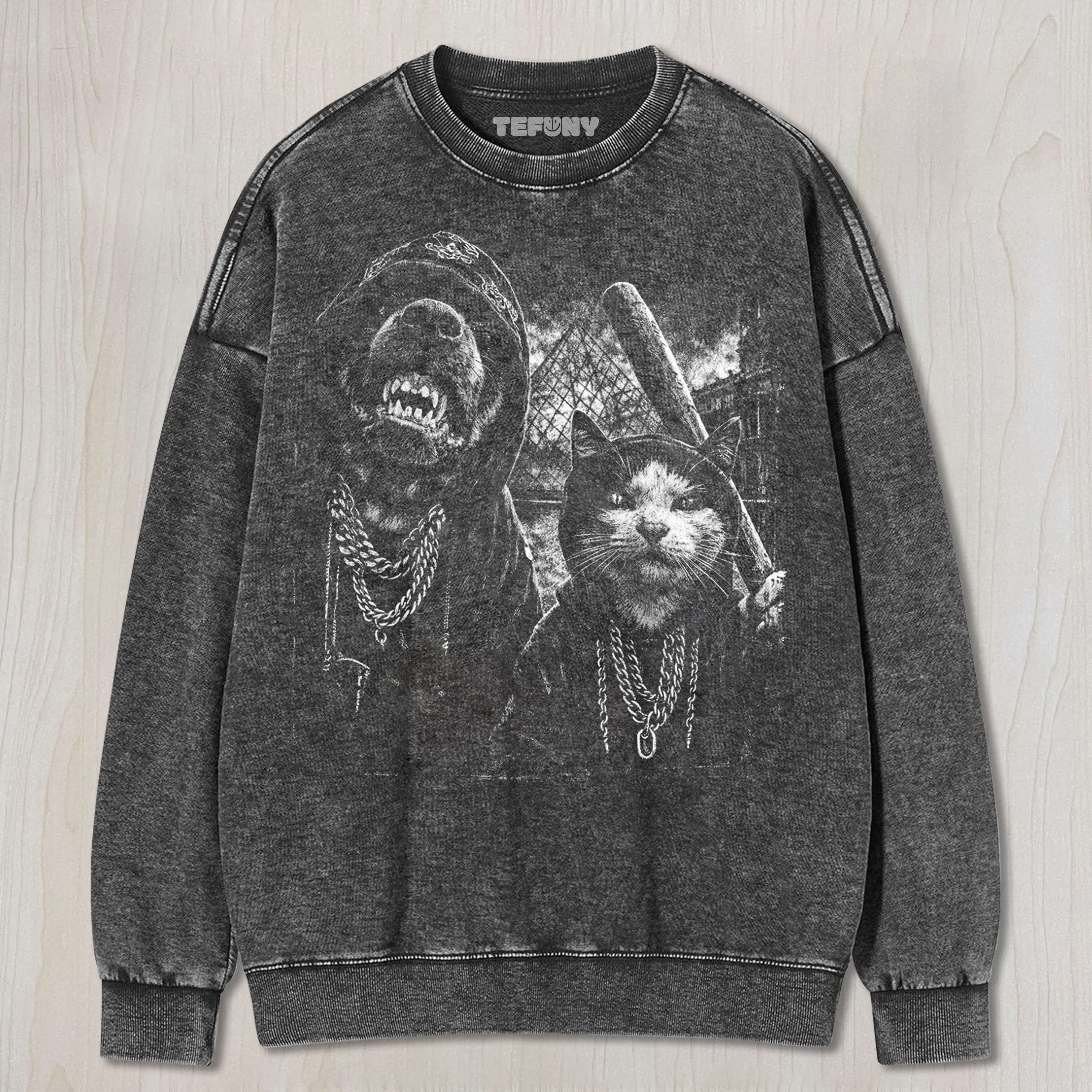 GANGSTER CAT & DOG UNISEX TEE, TANK TOP, LAYERED LS, SWEATSHIRT & HOODIE