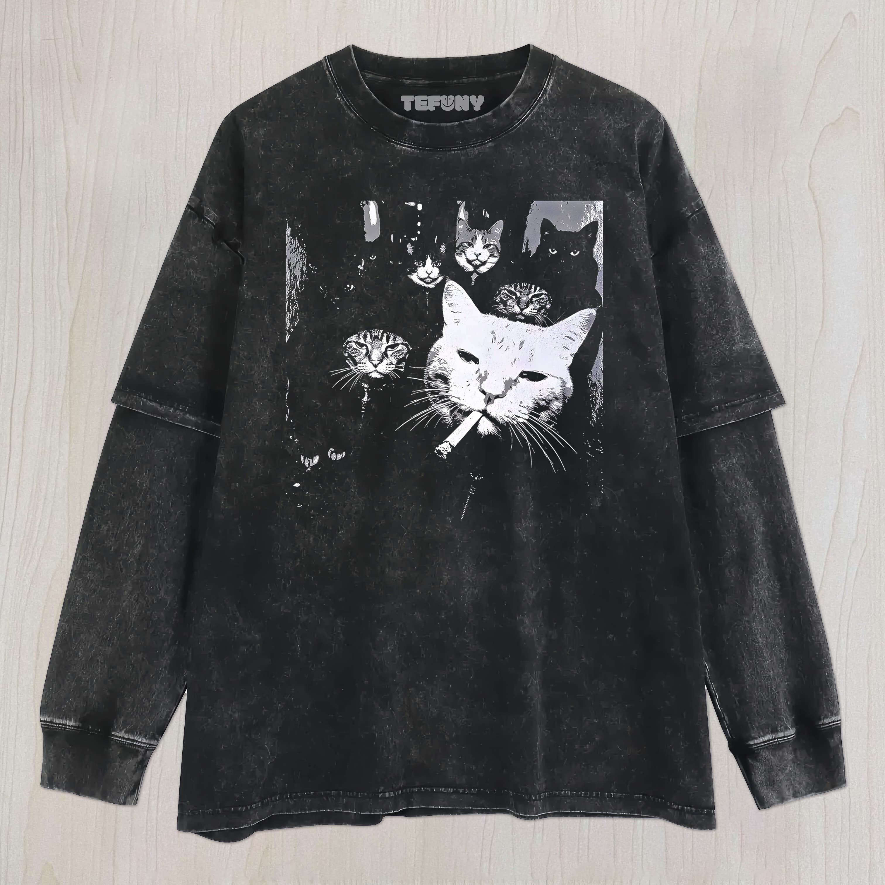 GANGSTER CAT UNISEX TEE, TANK TOP, LAYERED LS, SWEATSHIRT & HOODIE