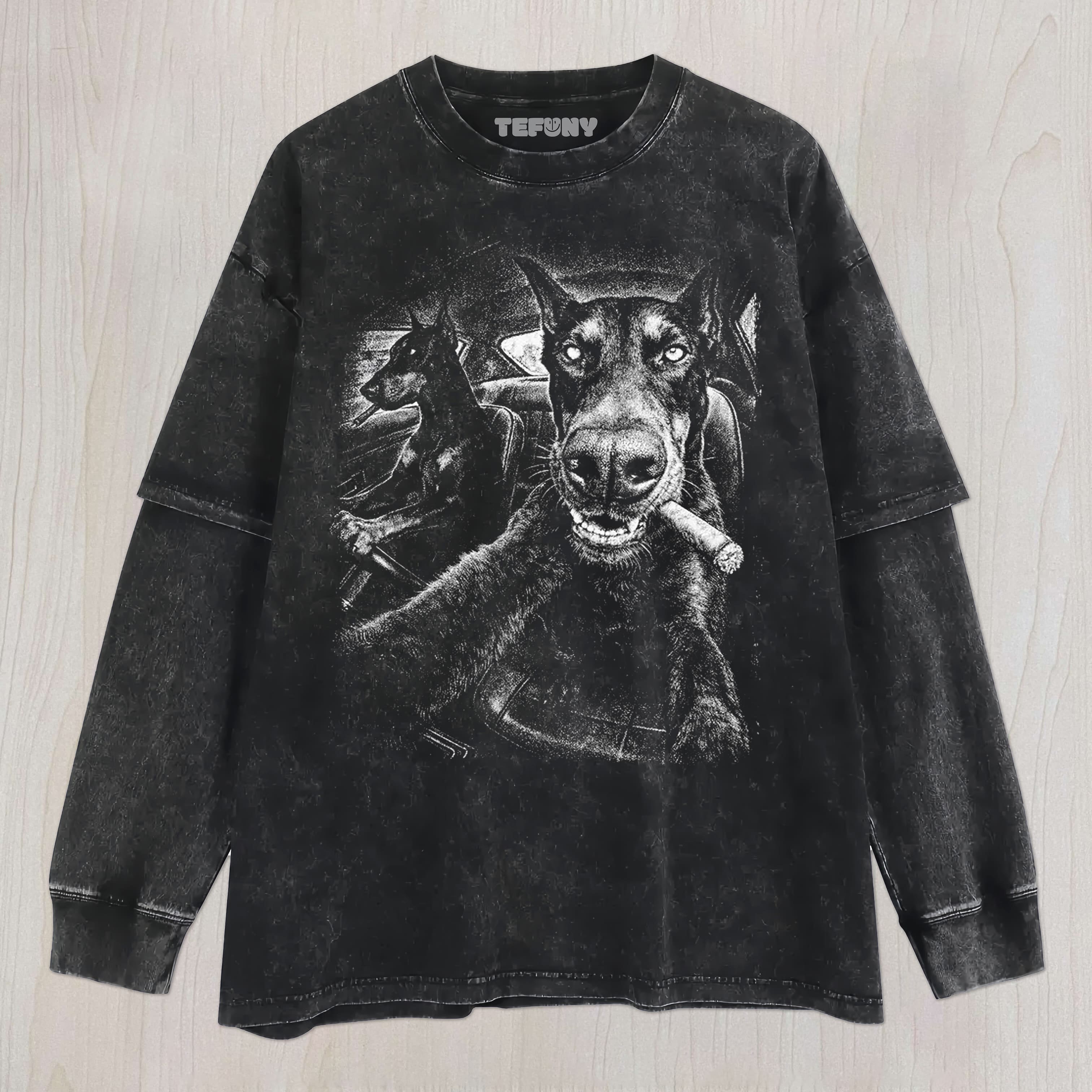 GANGSTER DOGS SMOKING UNISEX TEE, TANK TOP, LAYERED LS, SWEATSHIRT & HOODIE