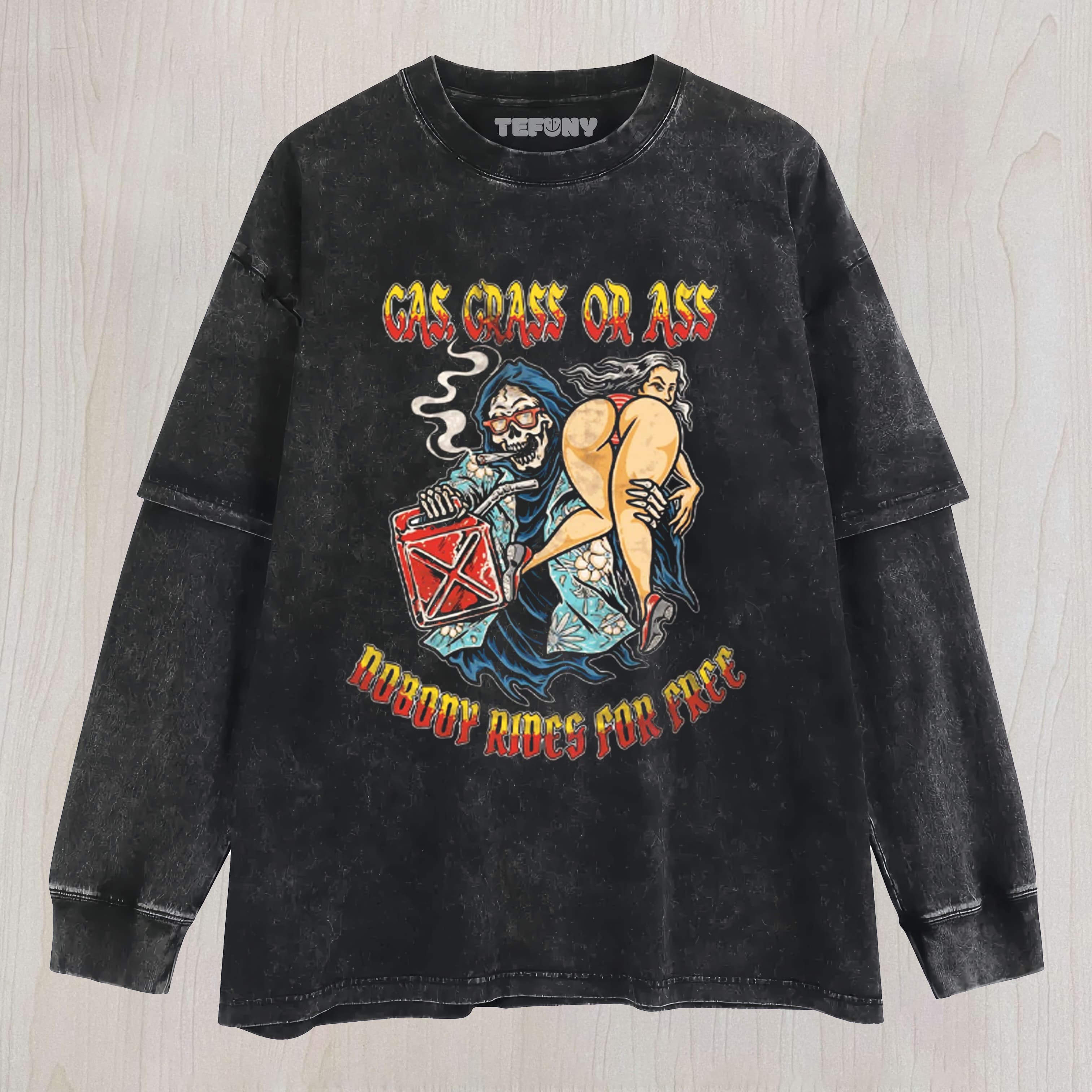 GAS ASS OR GRASS LAYERED LONG SLEEVE