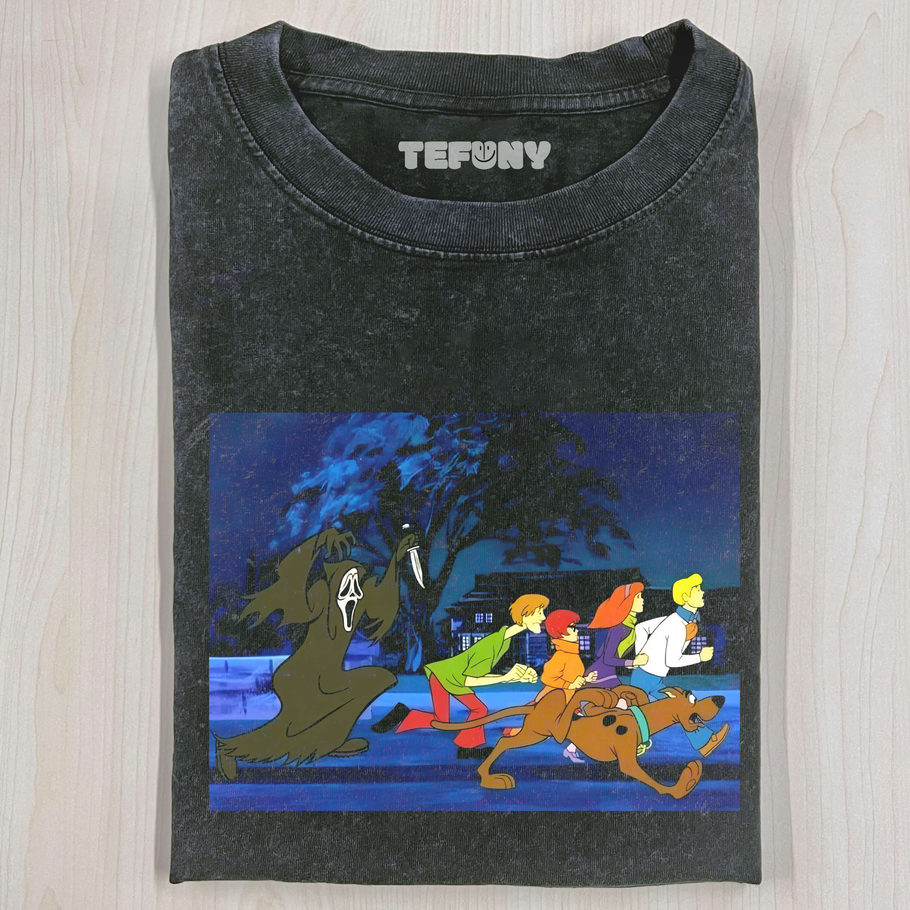 GHOSTFACE CHASING SCOOBY T-SHIRT