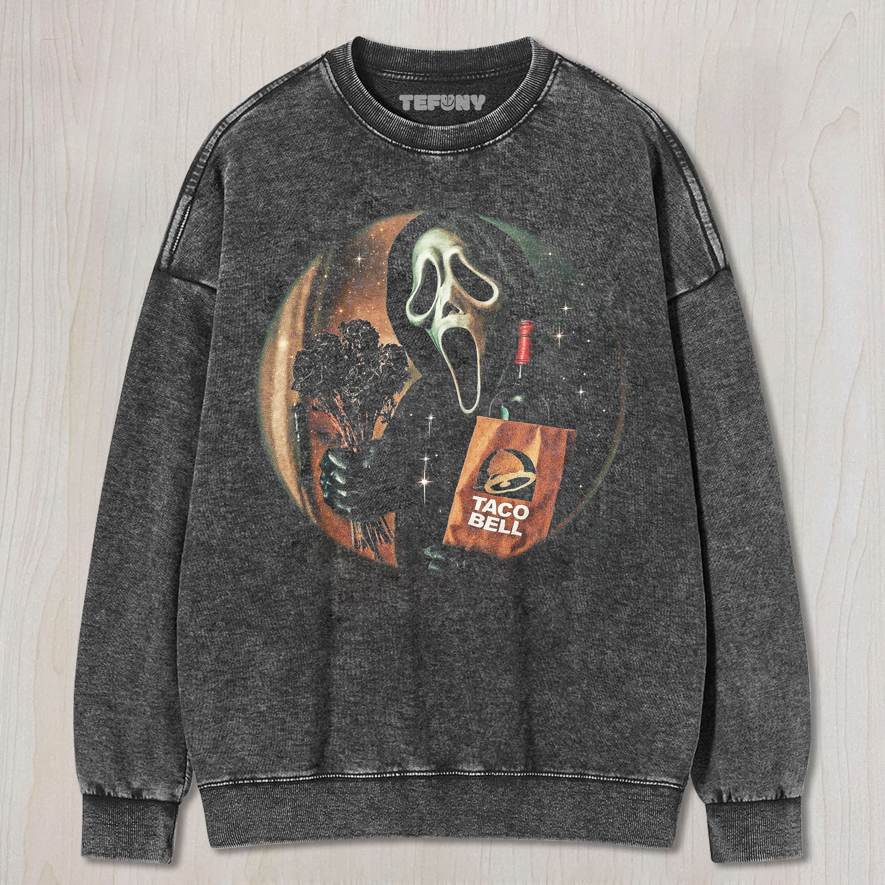GHOSTFACE HOLDING A BOUQUET OF ROSES TEE & SWEAT & HOOD