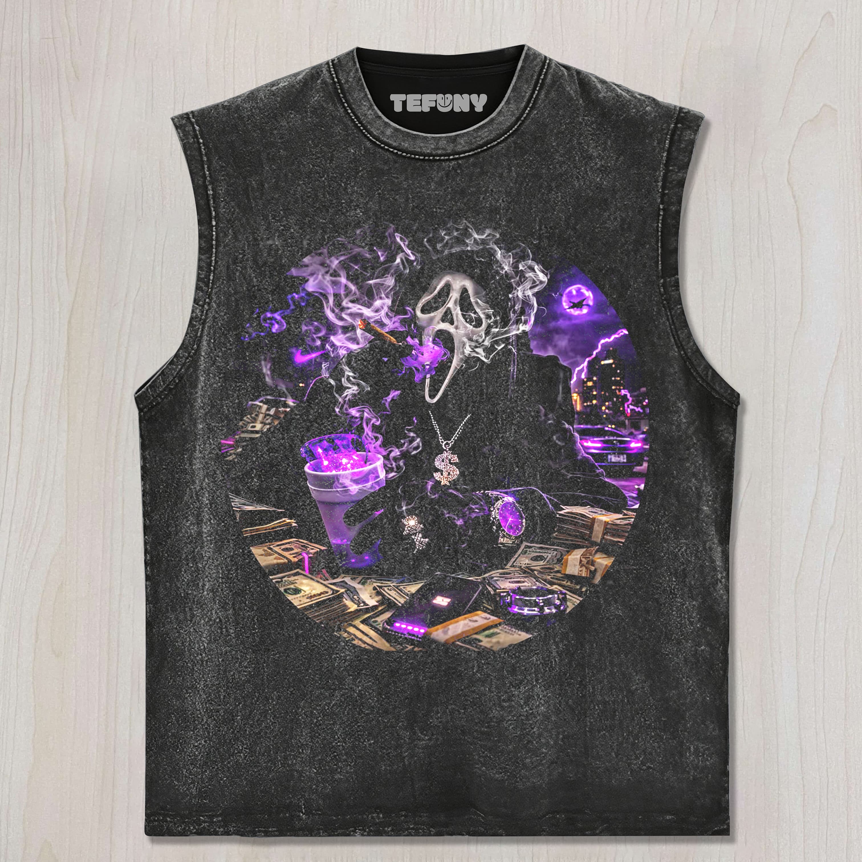 GHOSTFACE SMOKING UNISEX TEE, TANK TOP, LAYERED LS, SWEATSHIRT & HOODIE